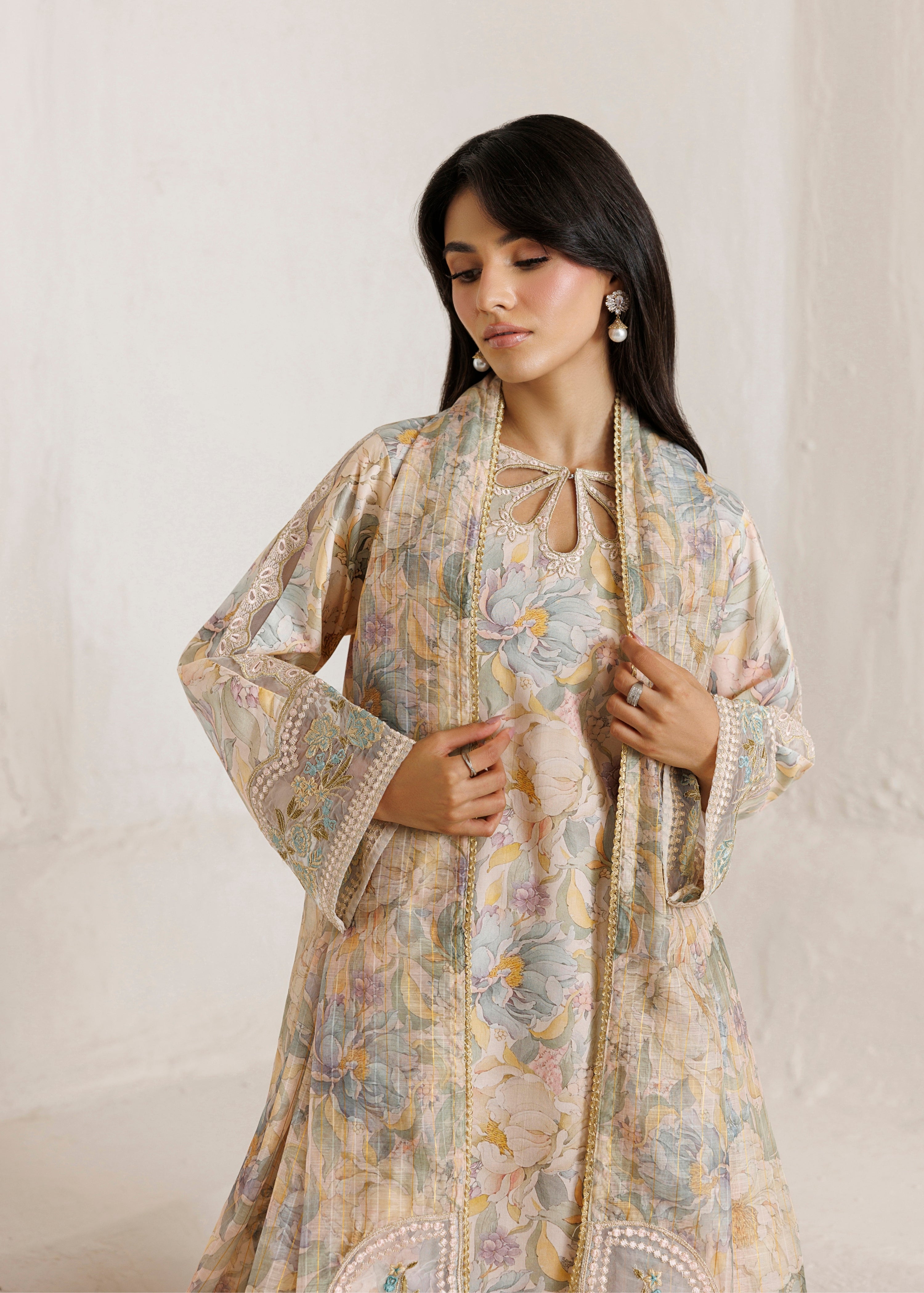 cotton Kurta Set in Multi