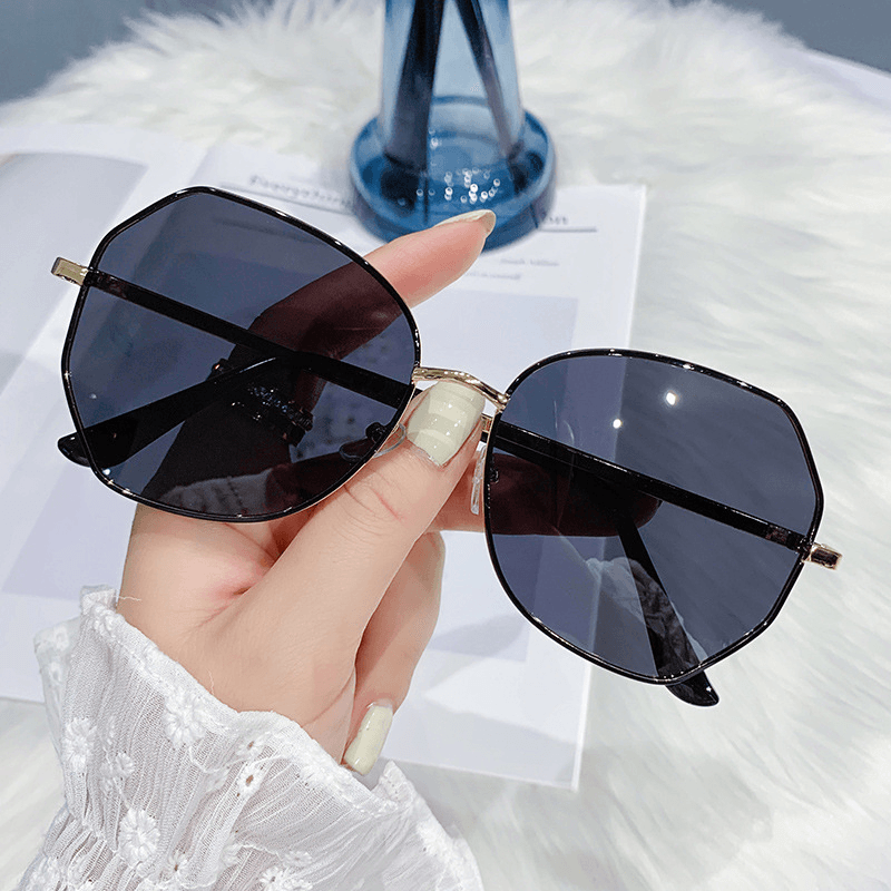 Sunshade Polarized Polygon Large Frame Glasses