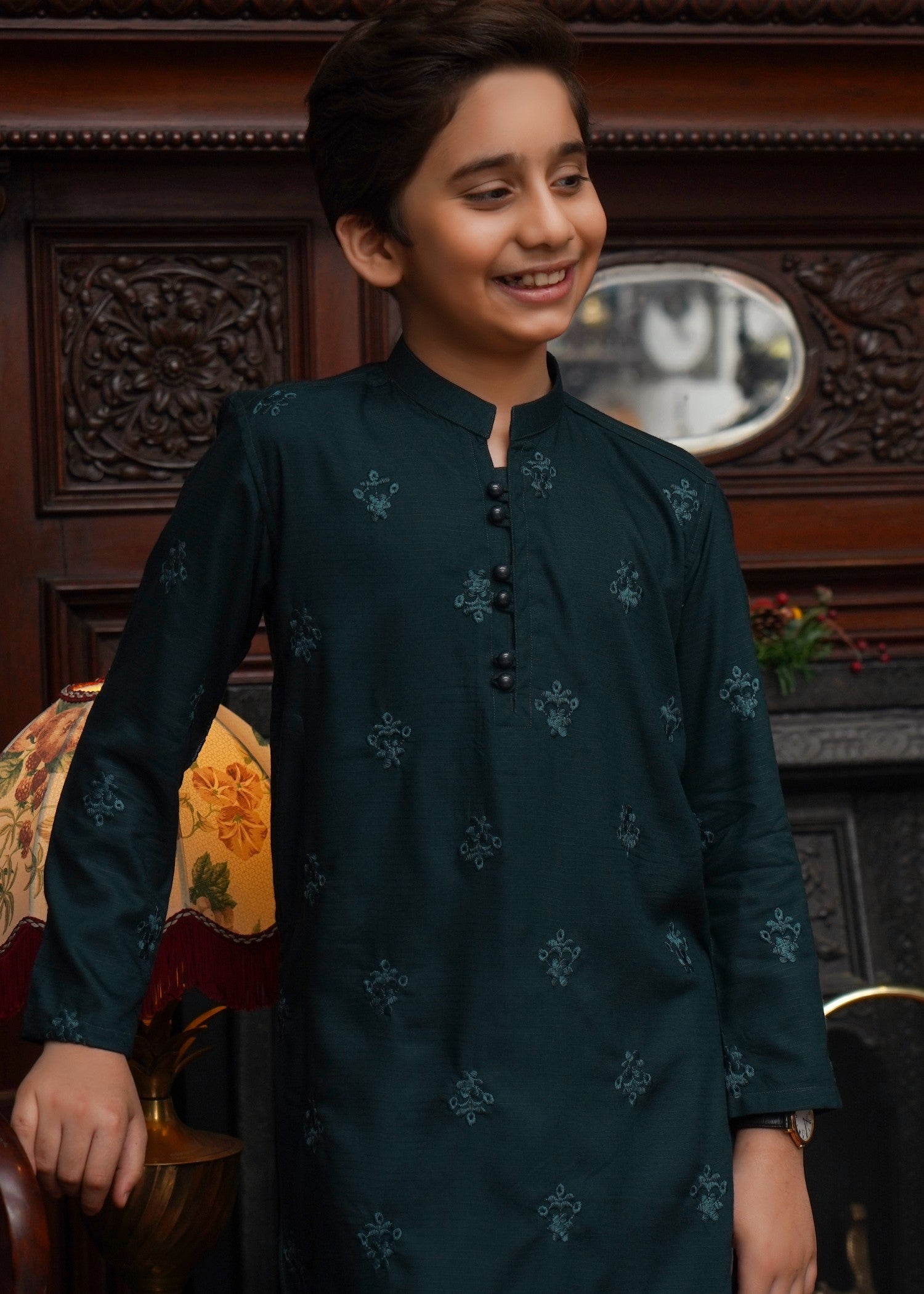 cotton linen Kurta in Green