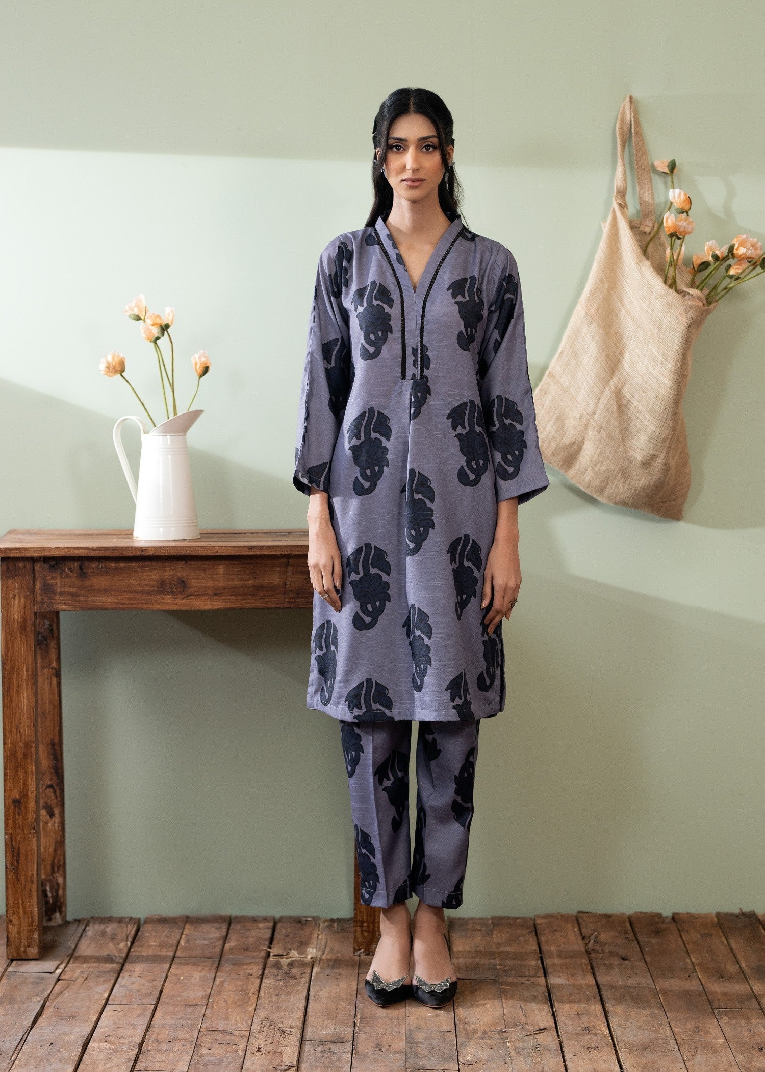 slub cambric Co Ord Sets in Heather