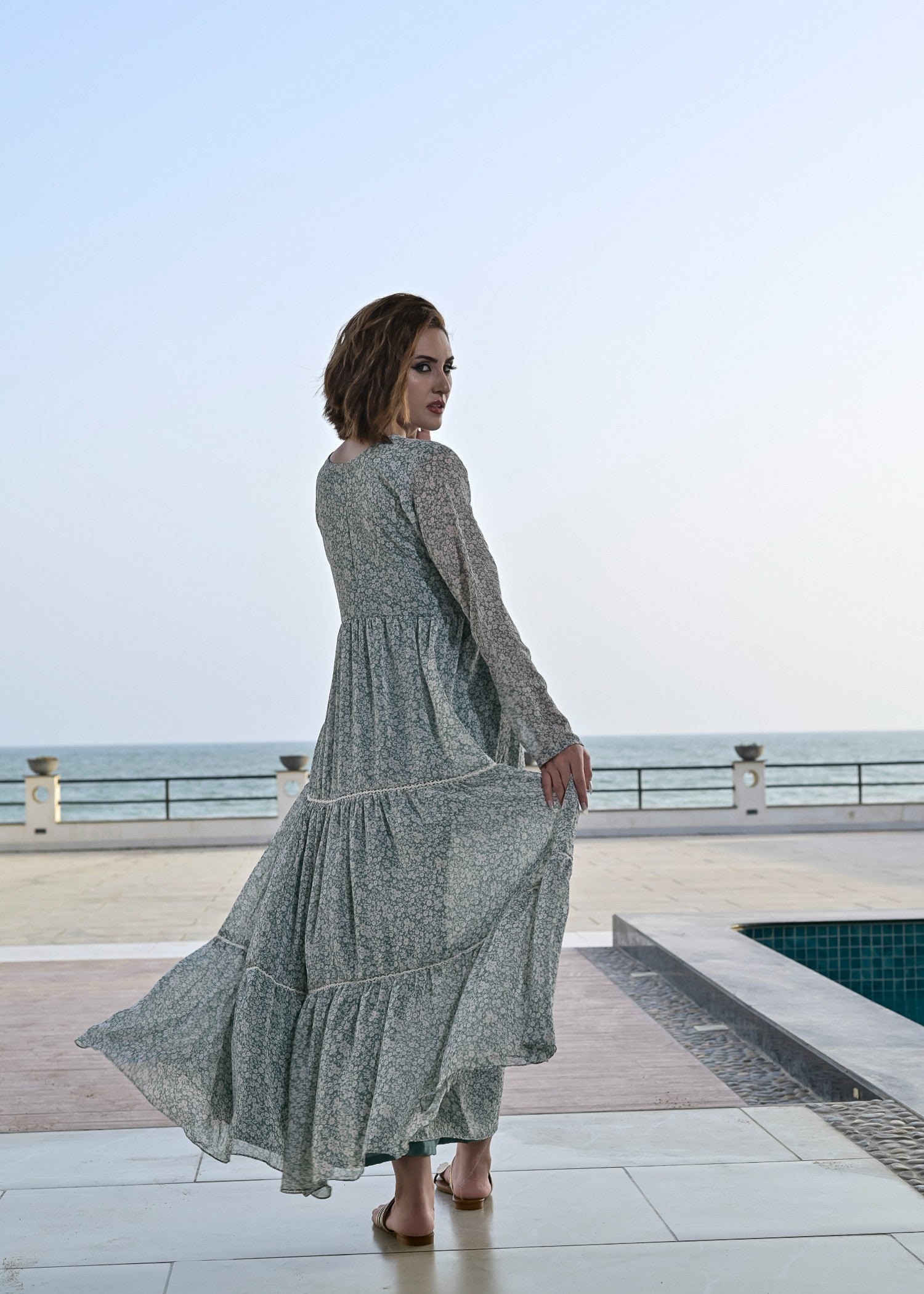 chiffon Maxi in Pastel green