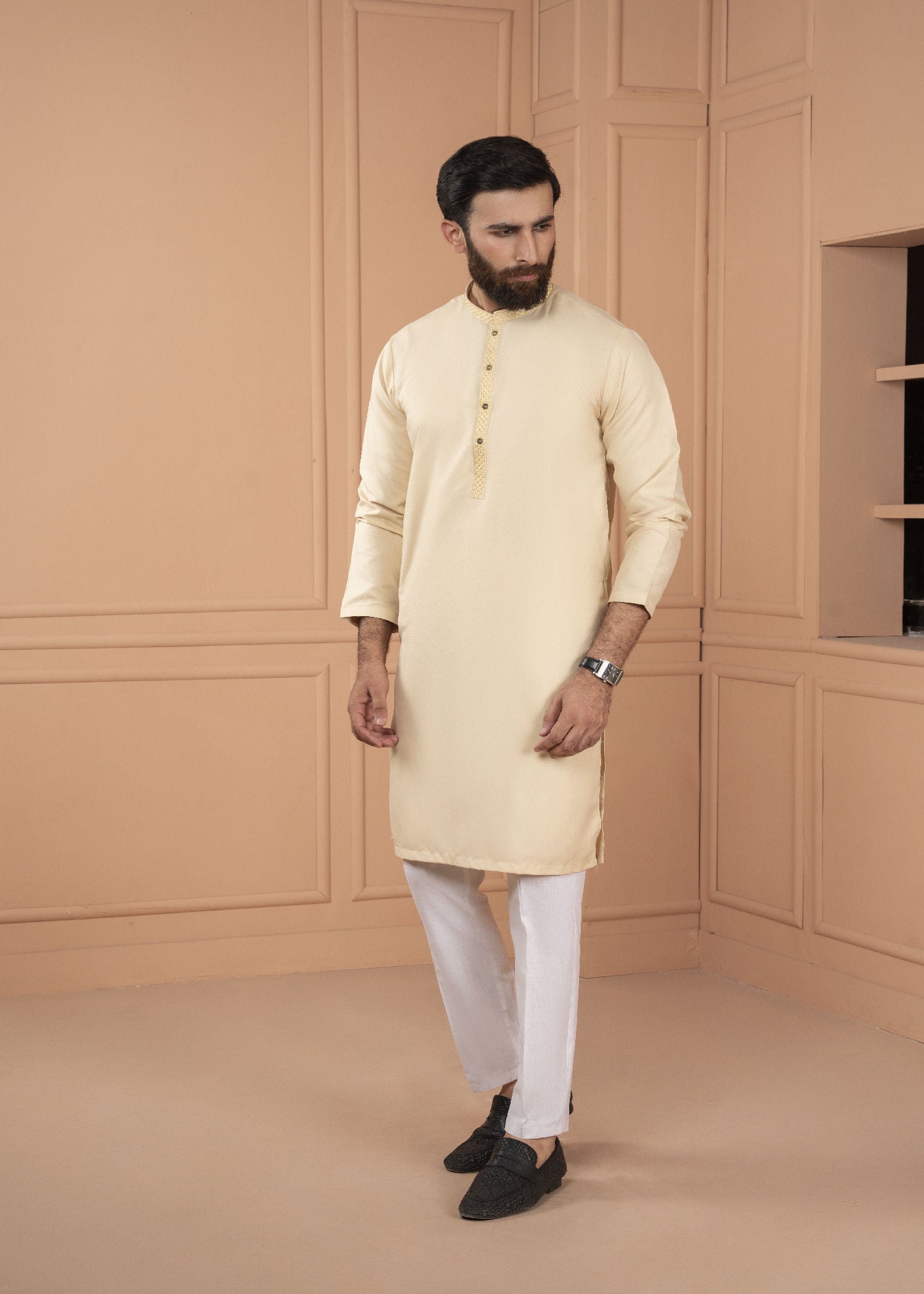 wash & wear Kurta in Lemon