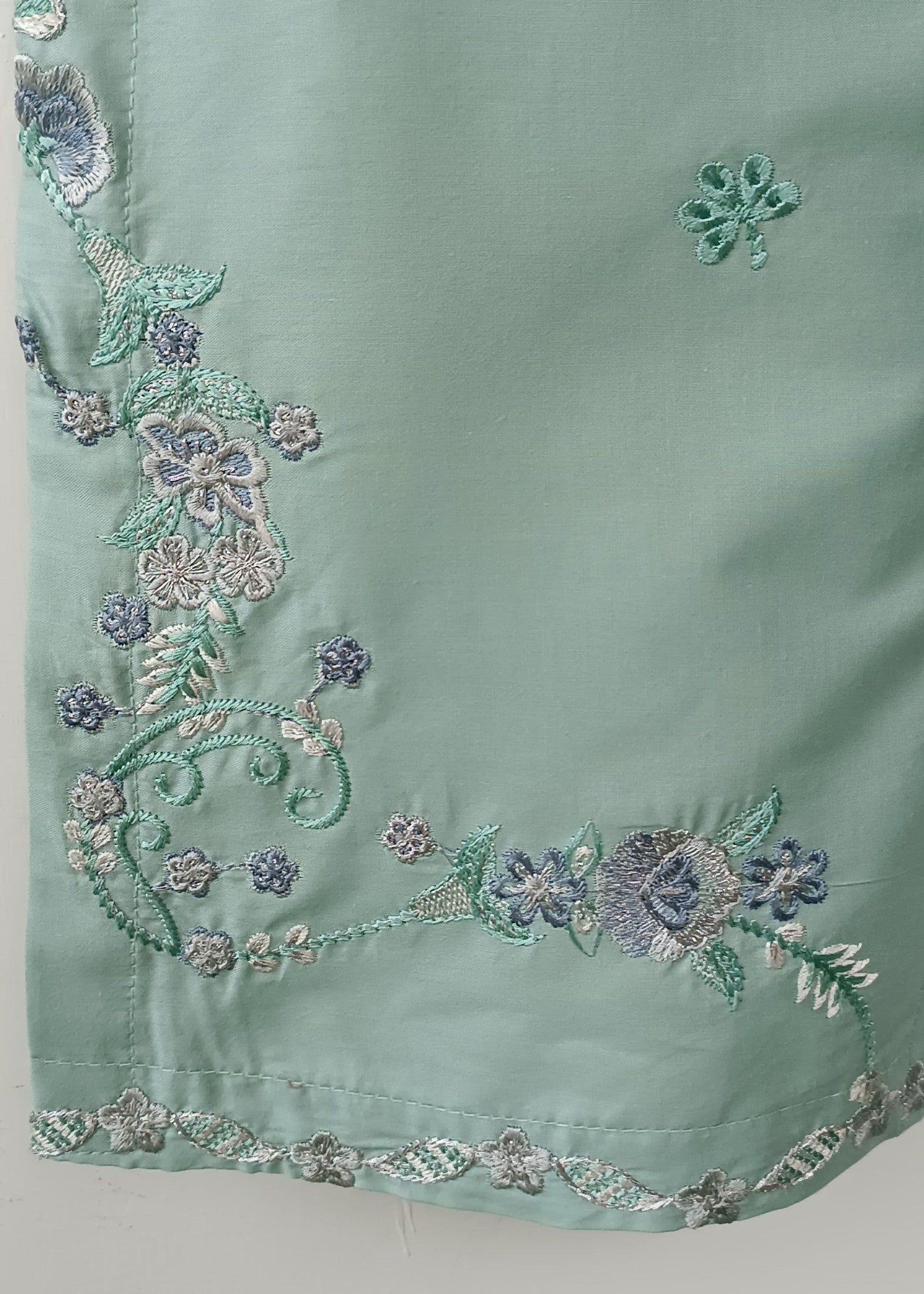lawn cotton Kurta Set in Moss green