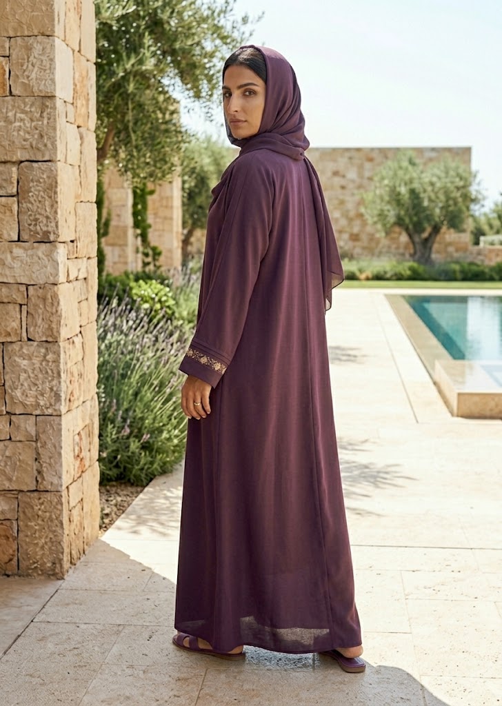 nidha Abaya in Plum
