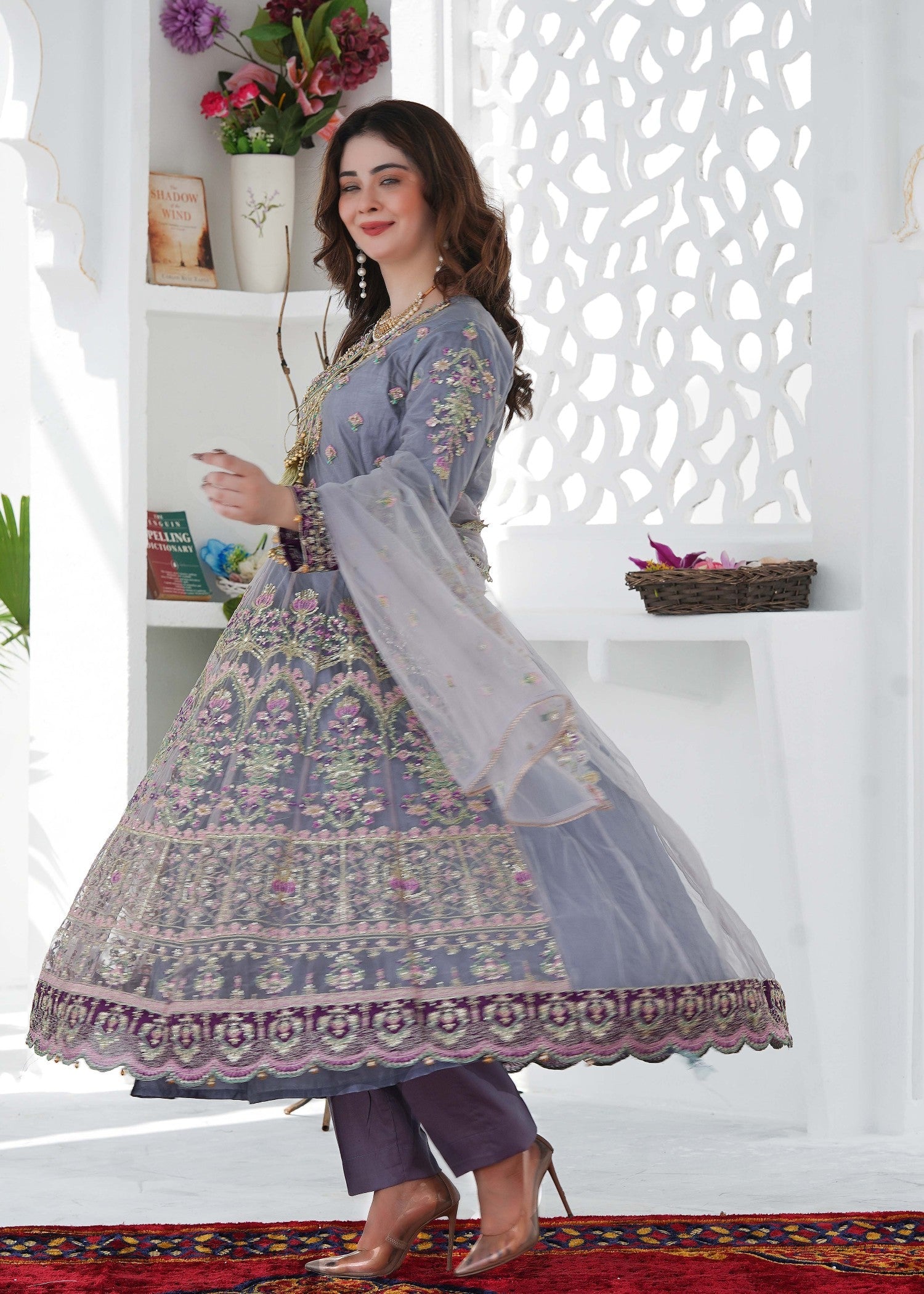 net Maxi in Lavender grey