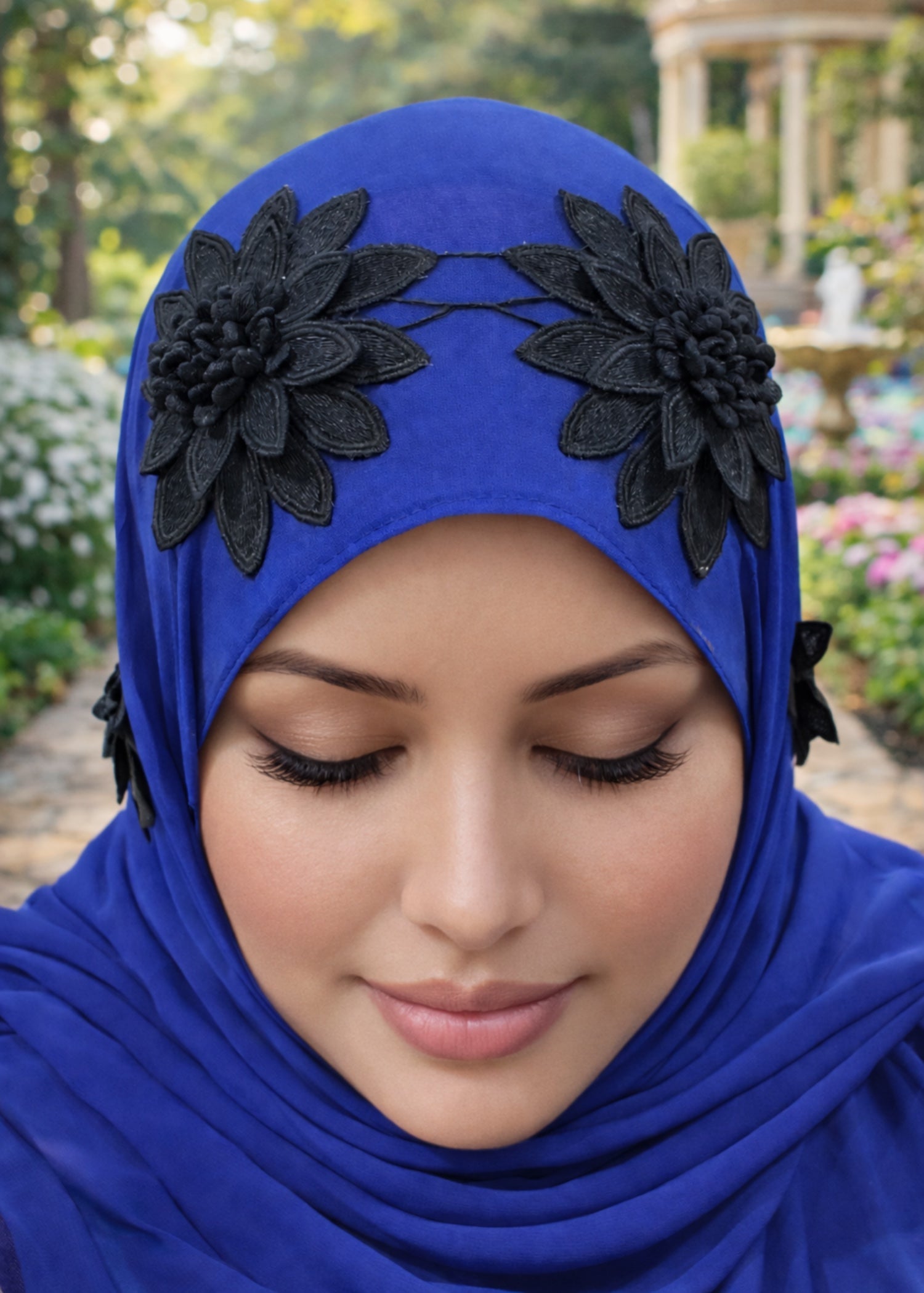 chiffon Hijab in Royal blue
