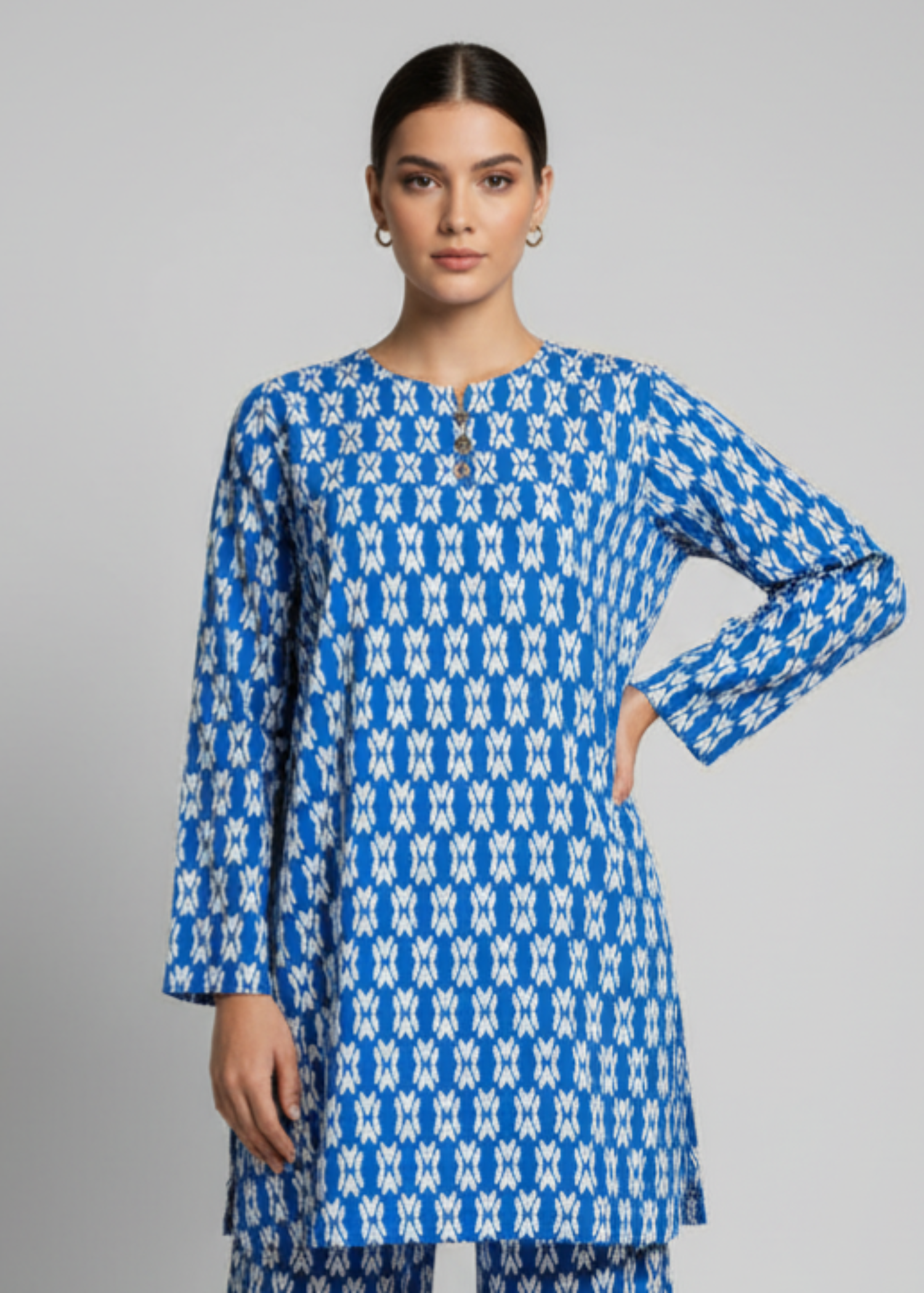 khaddar Co Ord Sets in Sapphire blue