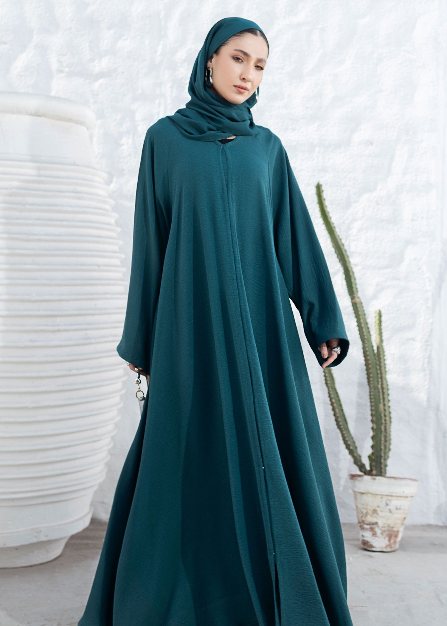 chiffon Abaya in Teal