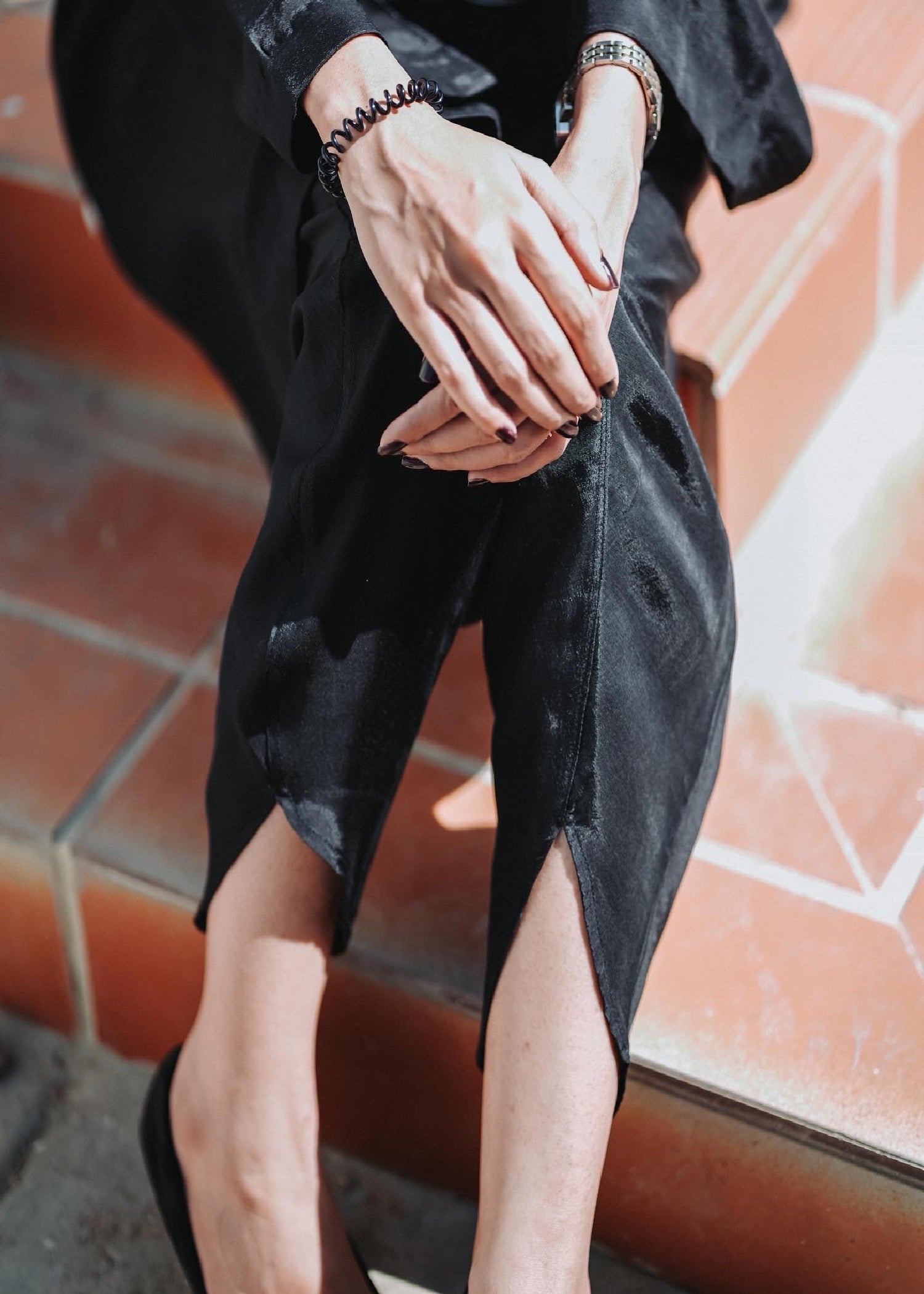 cotton silk Co Ord Sets in Black