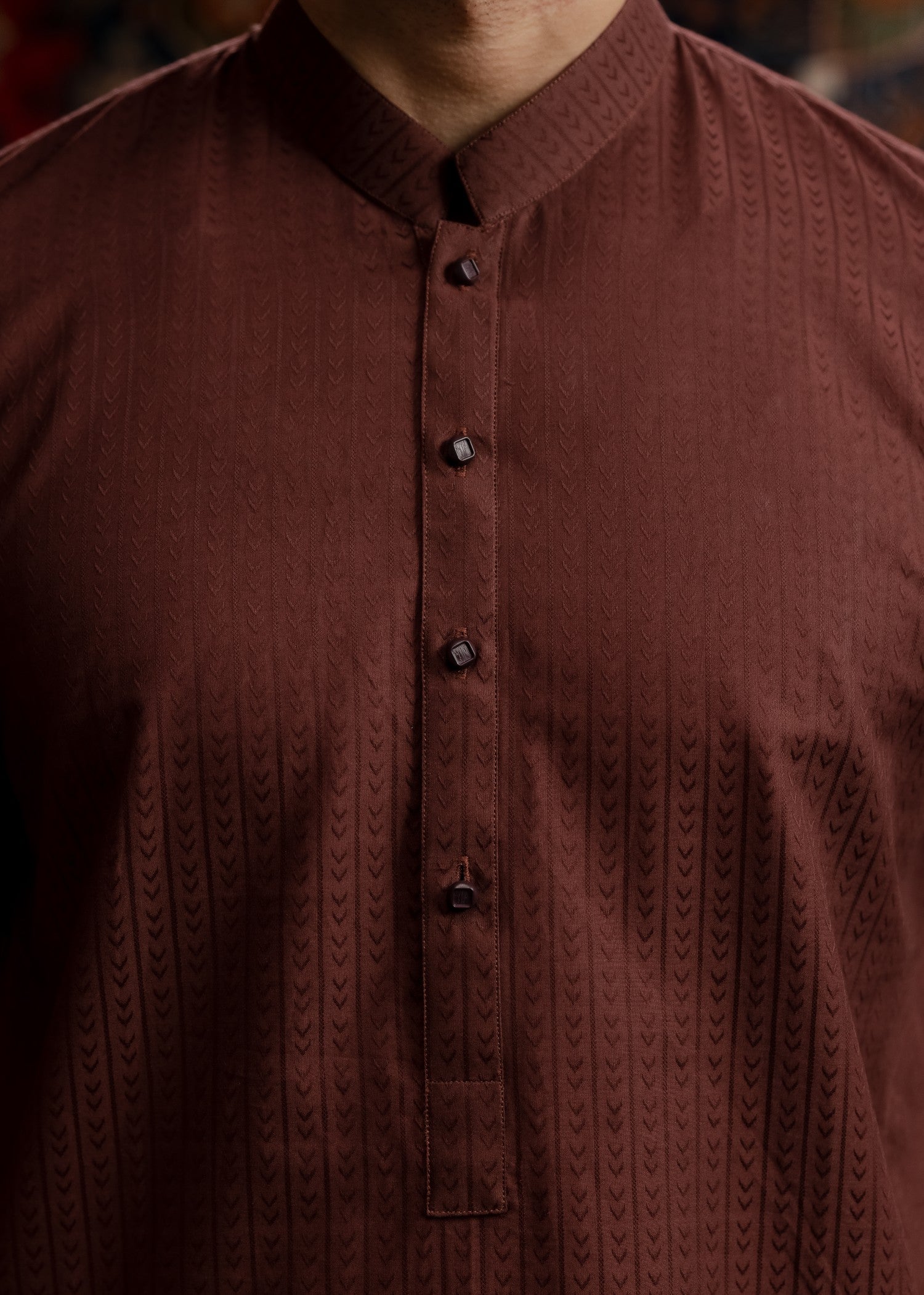 jacquard Kurta in Brown