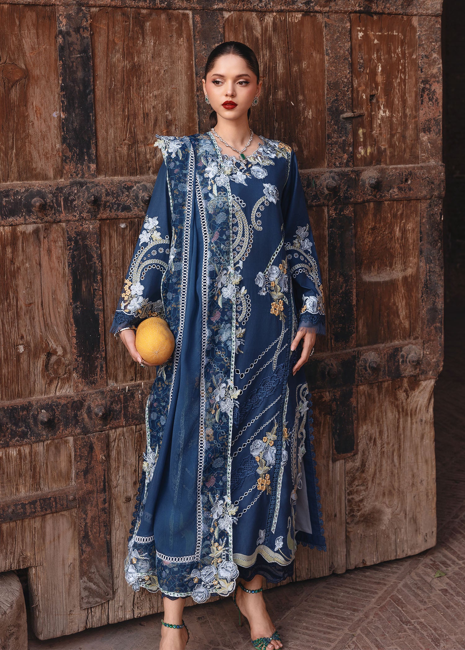 lawn Kurta Set in Blue