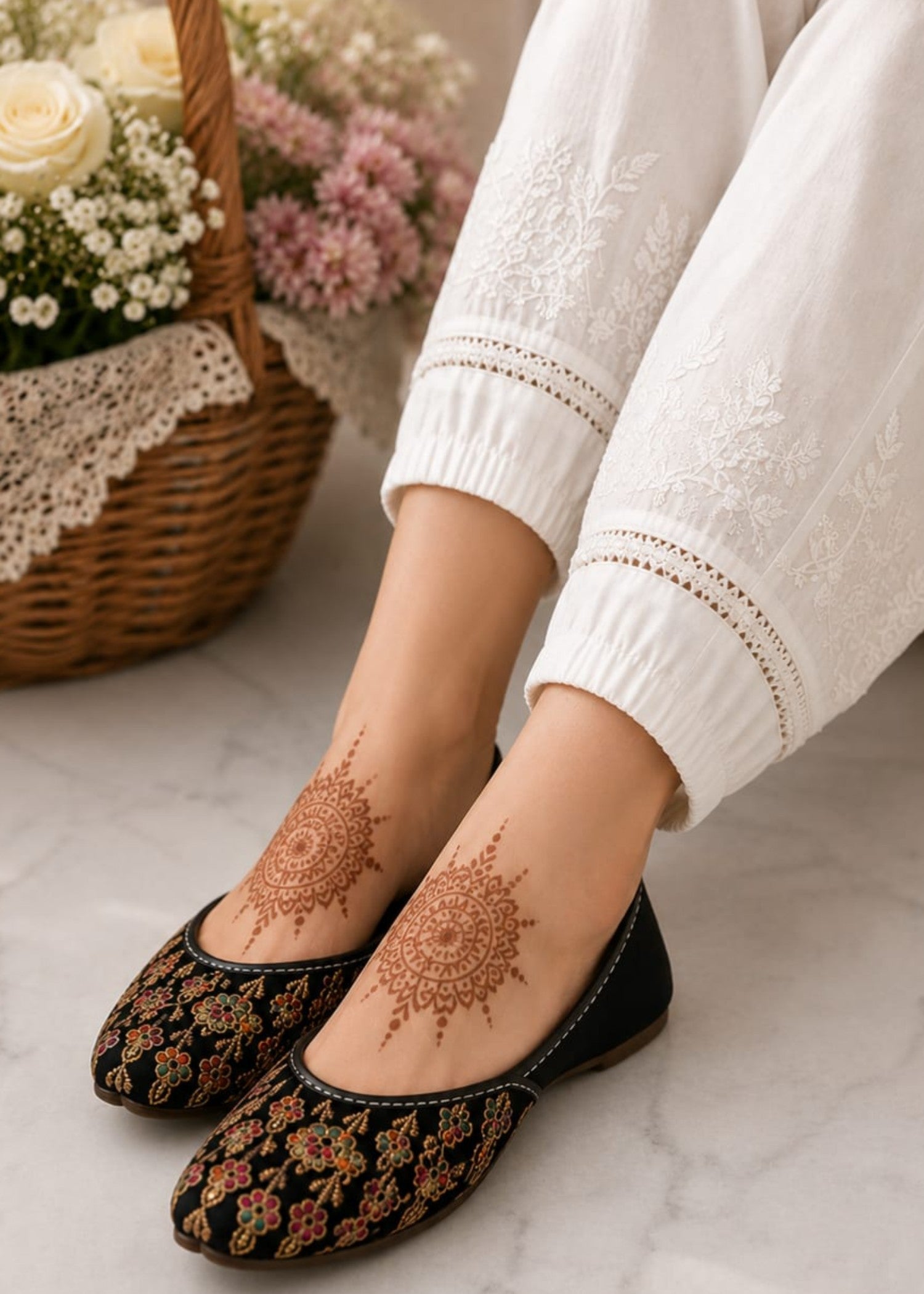 Khussa in Black by - High Quality Women Khussa YLF1480