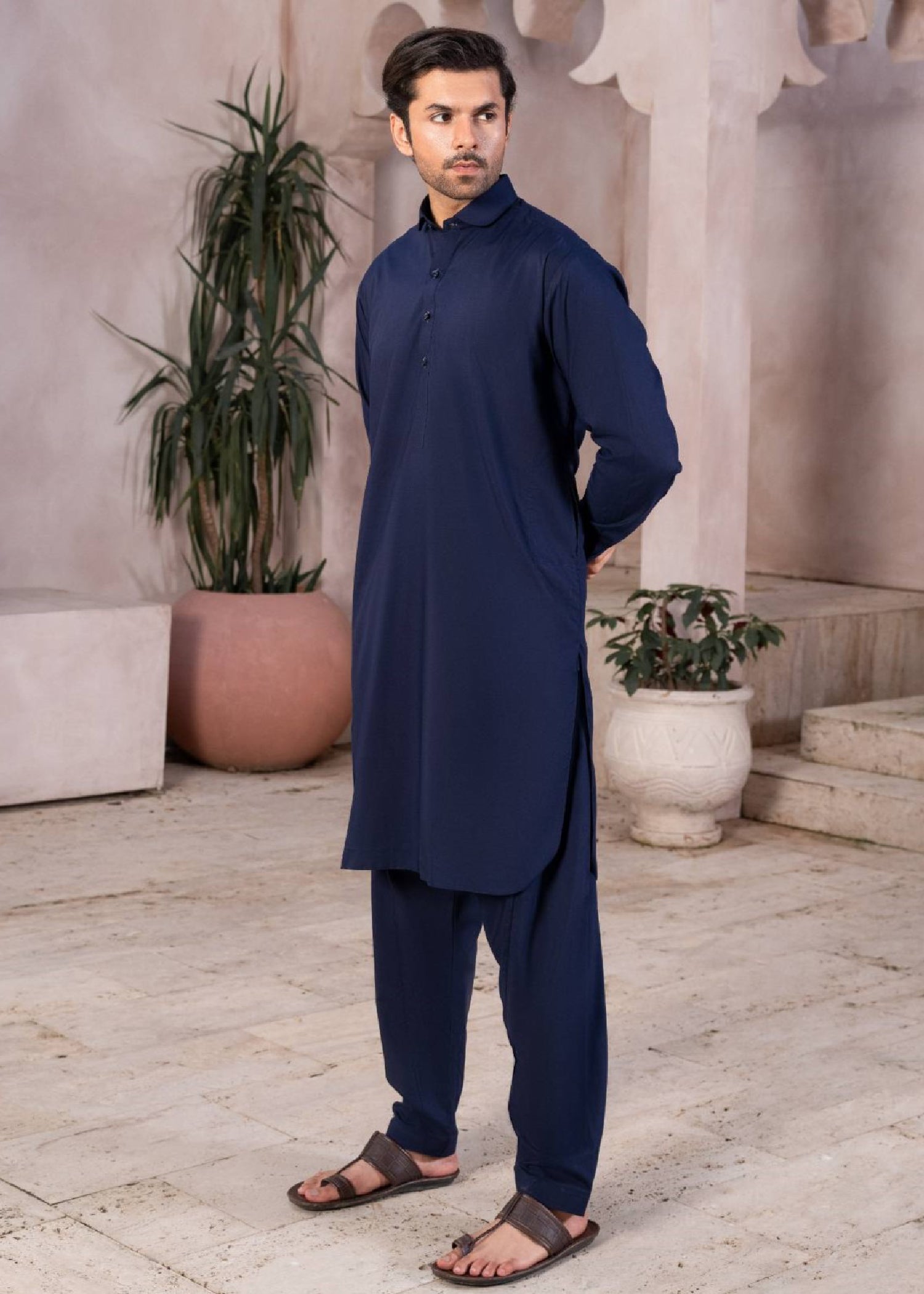 poly viscose Shalwar Kameez in Royal blue