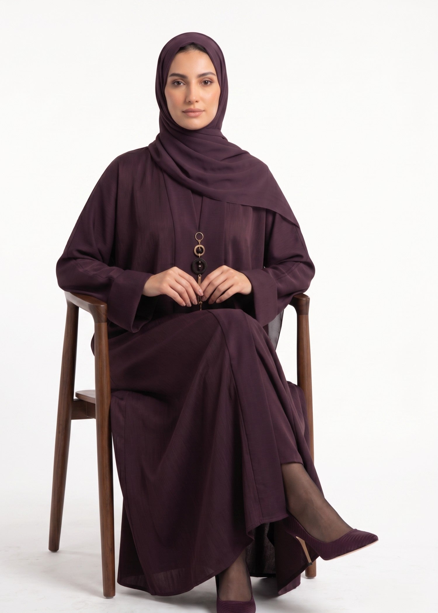 nidha blend Abaya in Plum