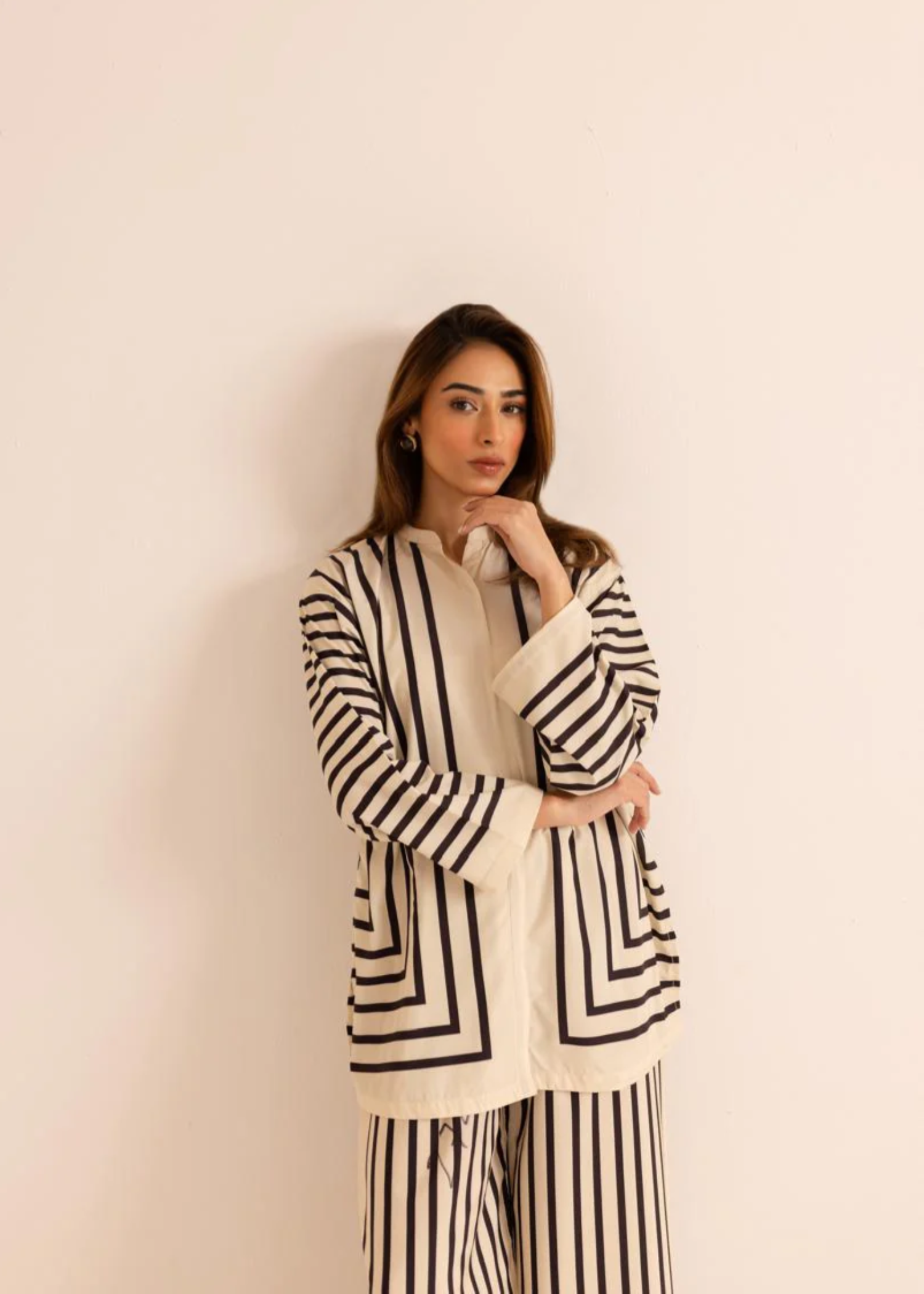 poly lawn Co Ord Sets in Off-white