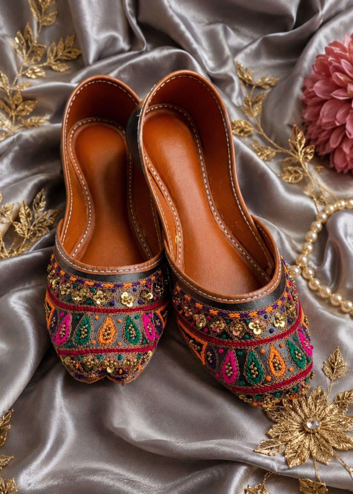 Khussa in Multi by - High Quality Women Khussa LZM8720