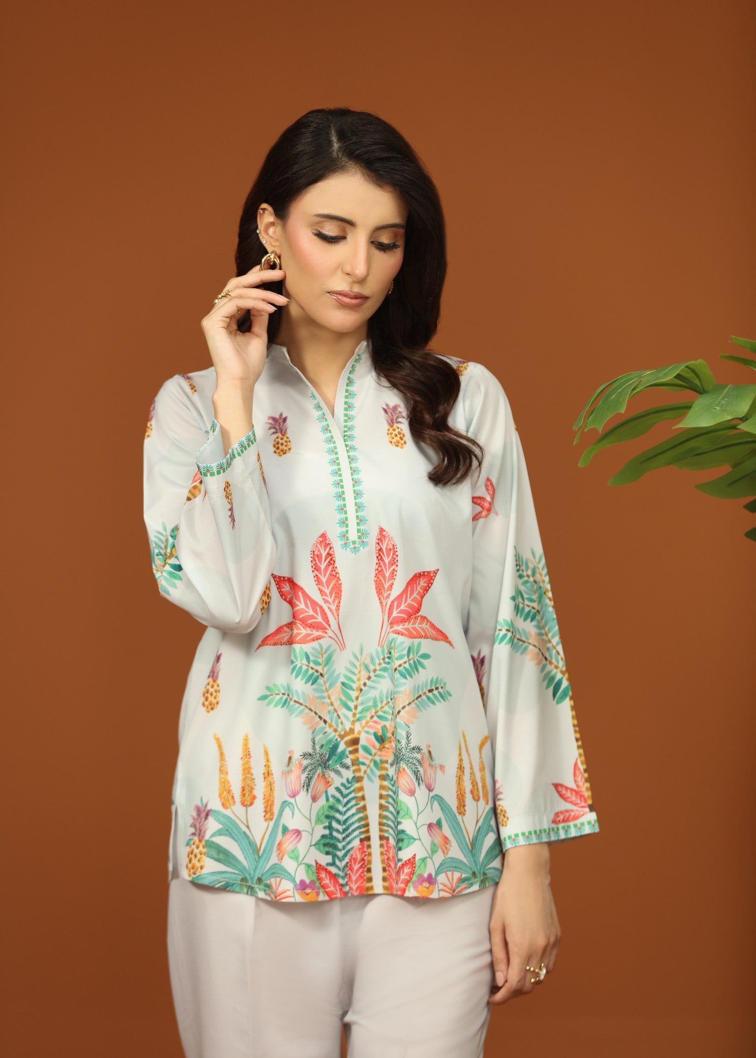 crepe silk Co ord Sets in Sky