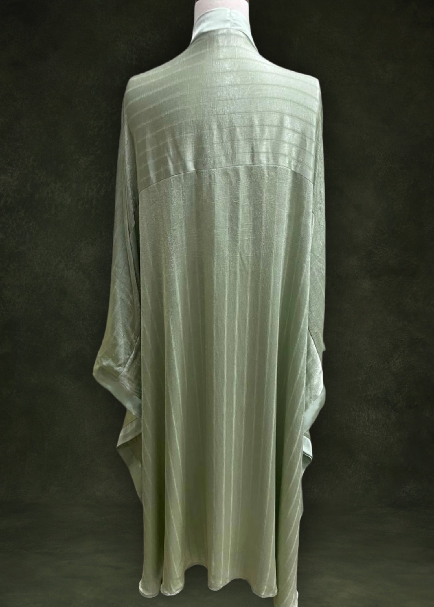 poly silk Abaya in Pistachio green