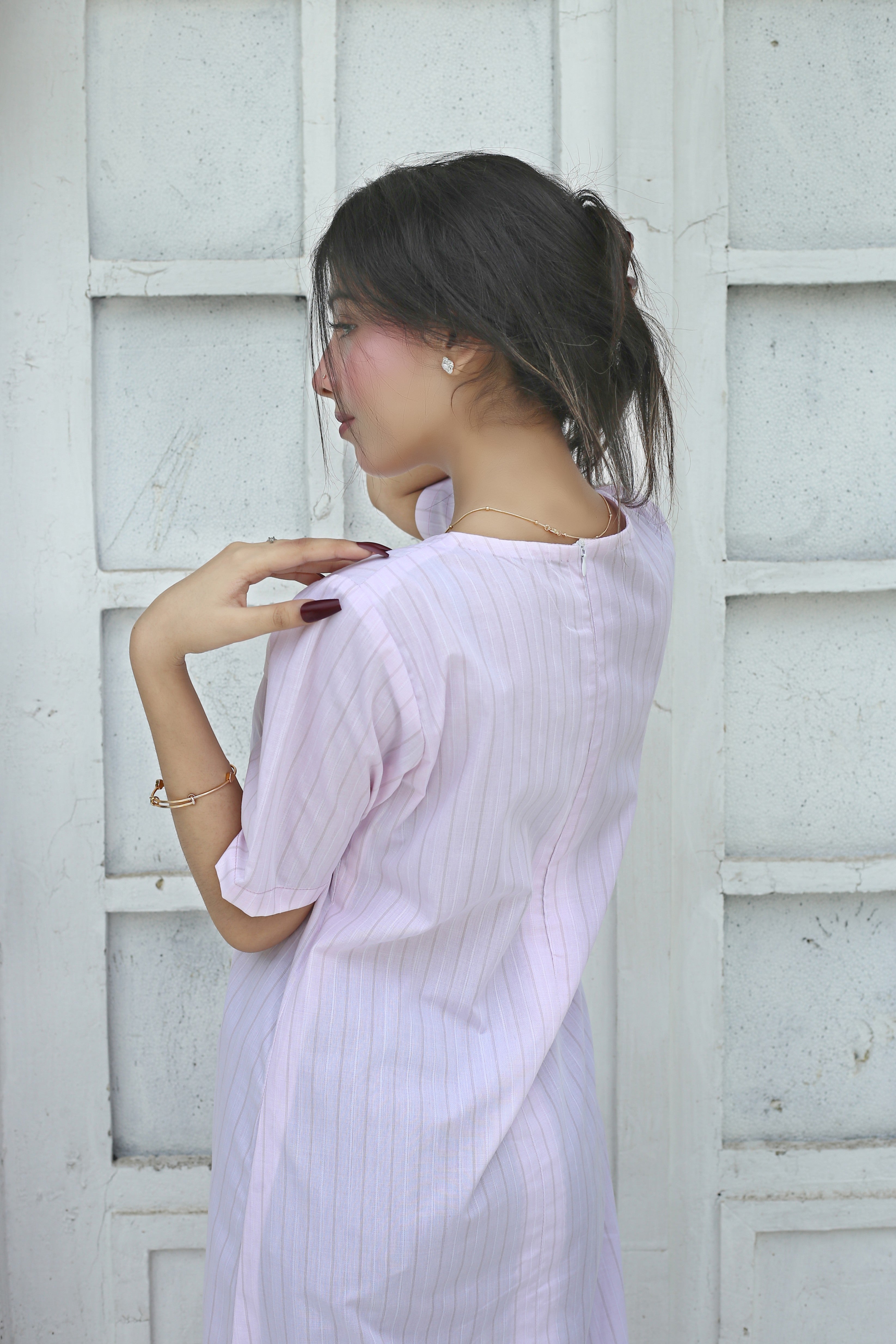 cotton Dress in Baby pink