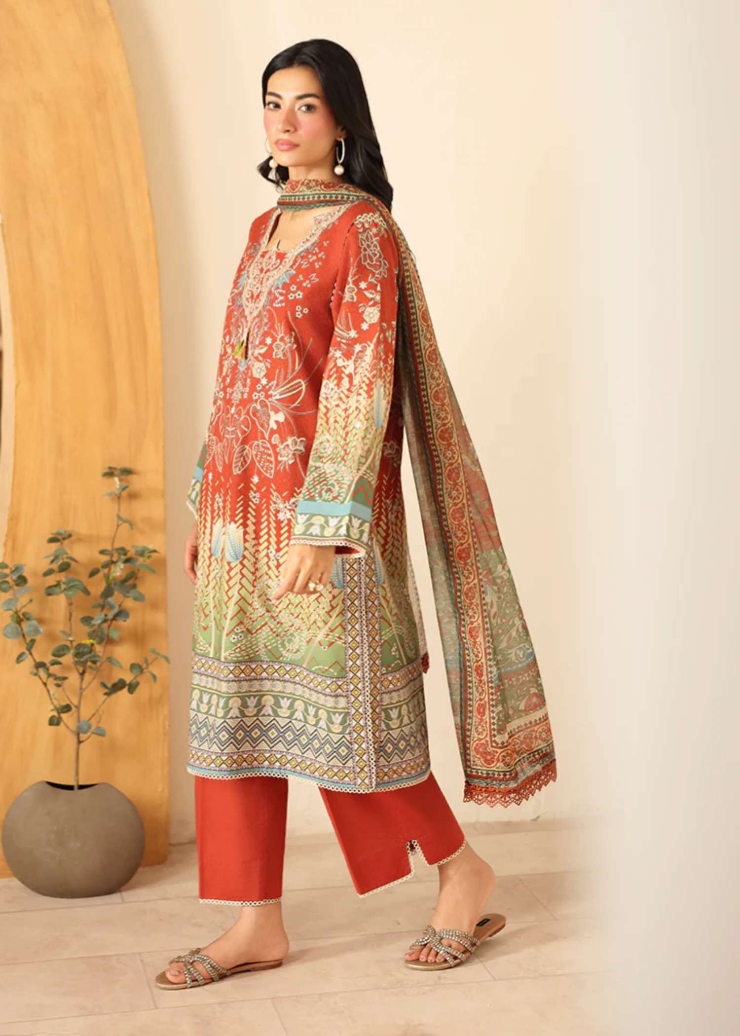 cambric Unstitched in Sunset orange