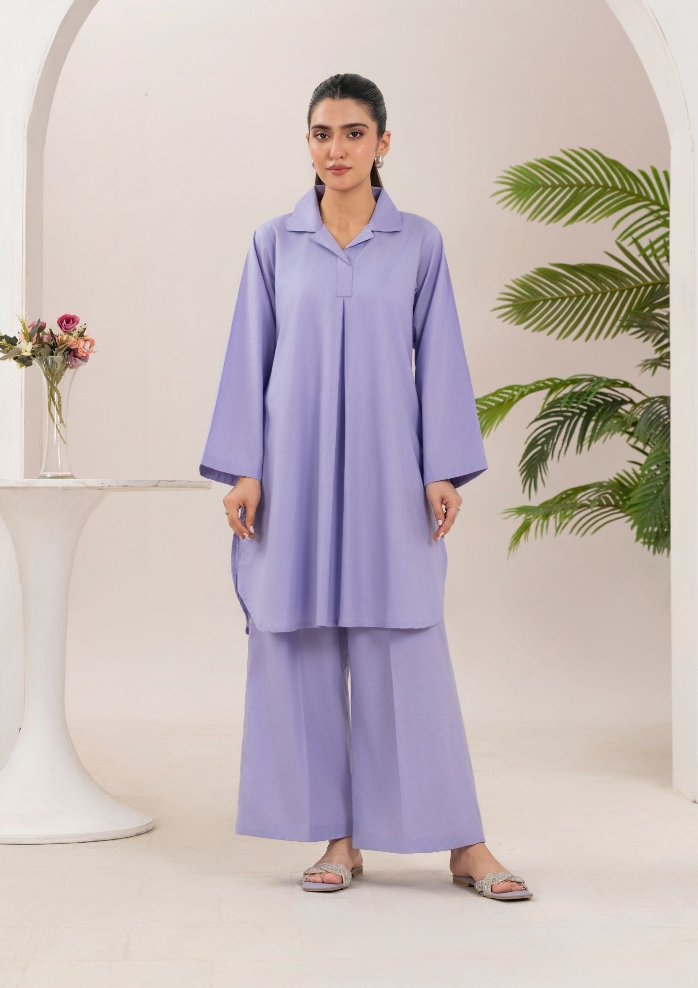 cotton Co Ord Sets in Lilac