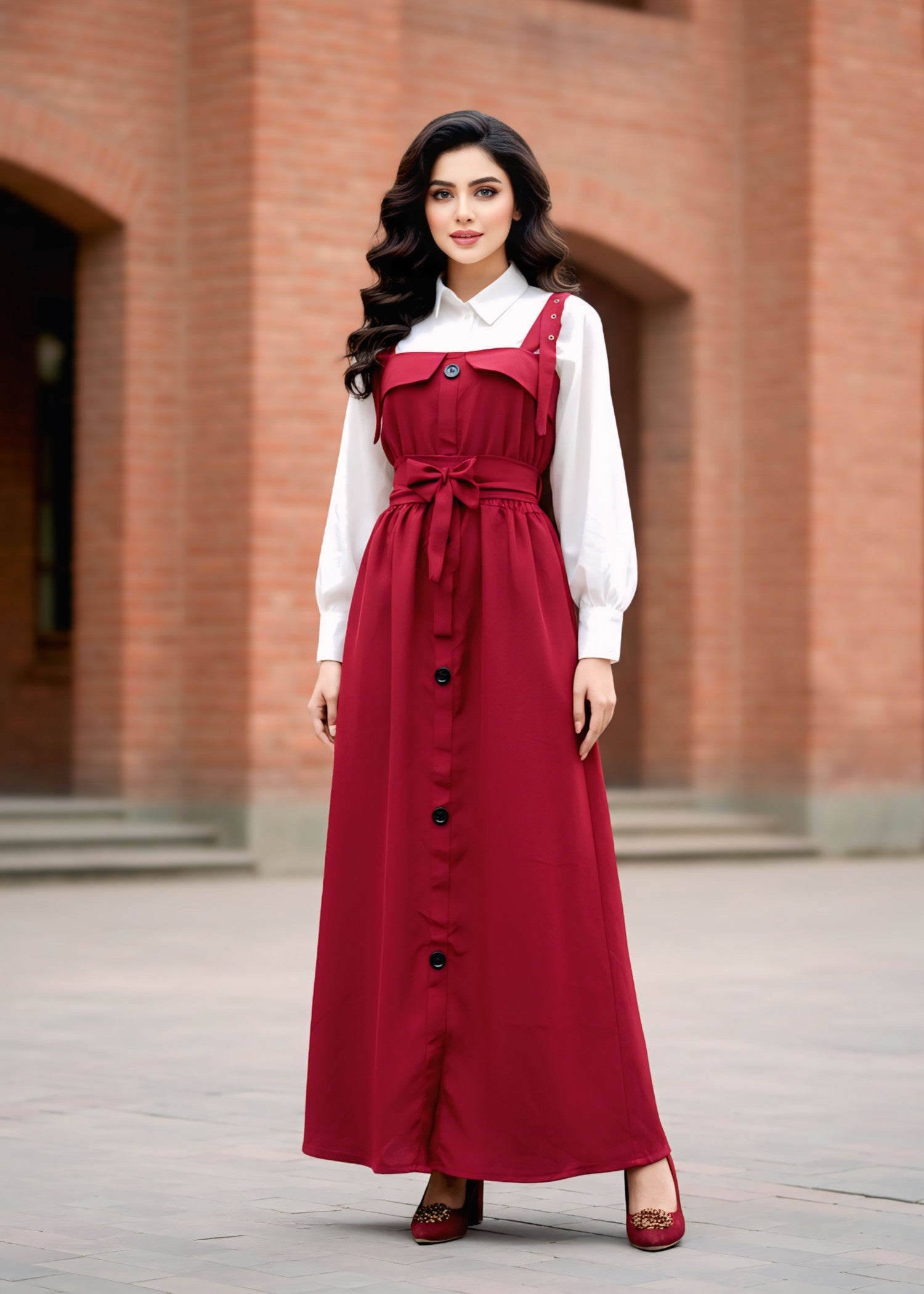 poly grip Dress in Red
