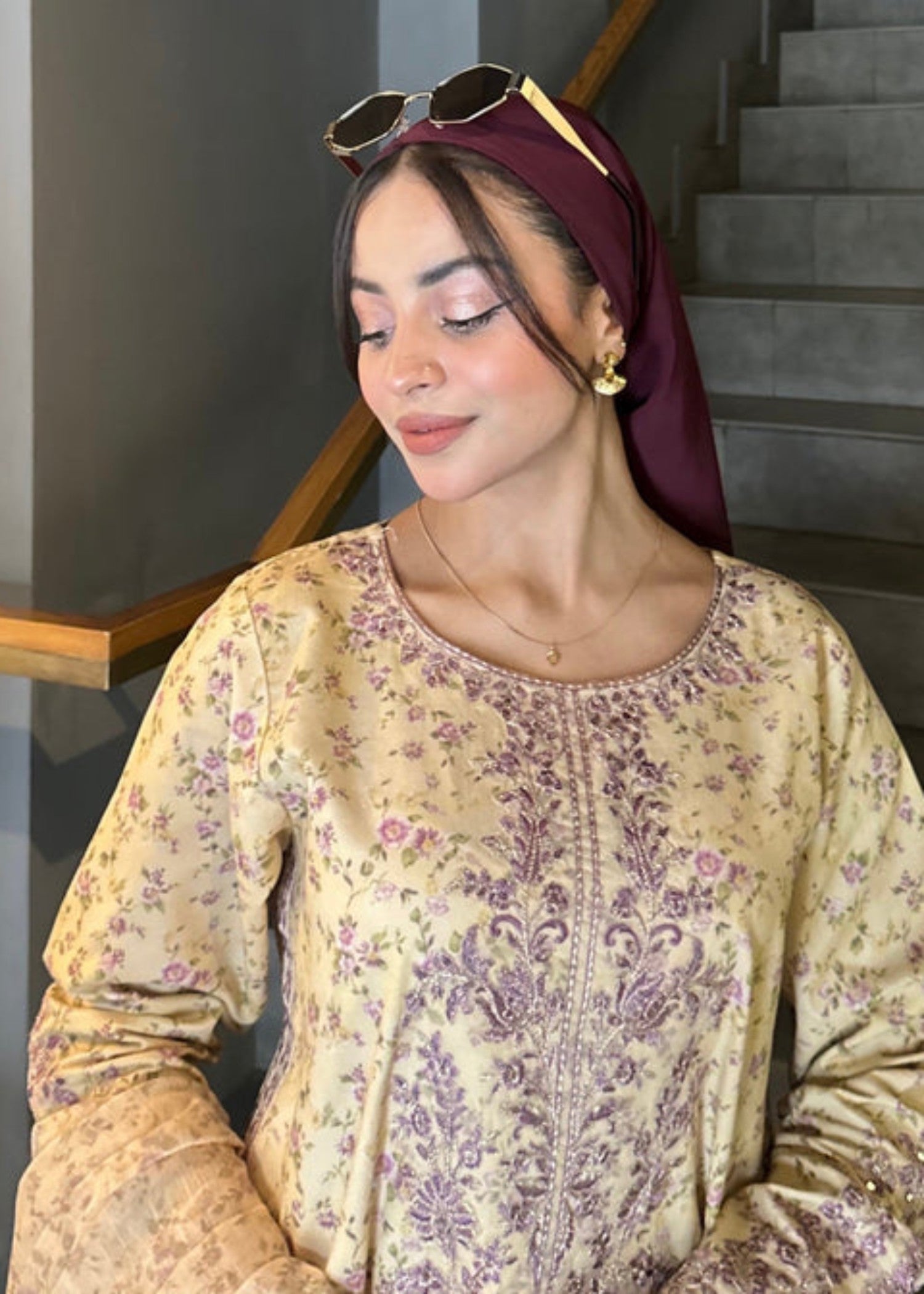 cotton dobby Kurta Set in Yellow