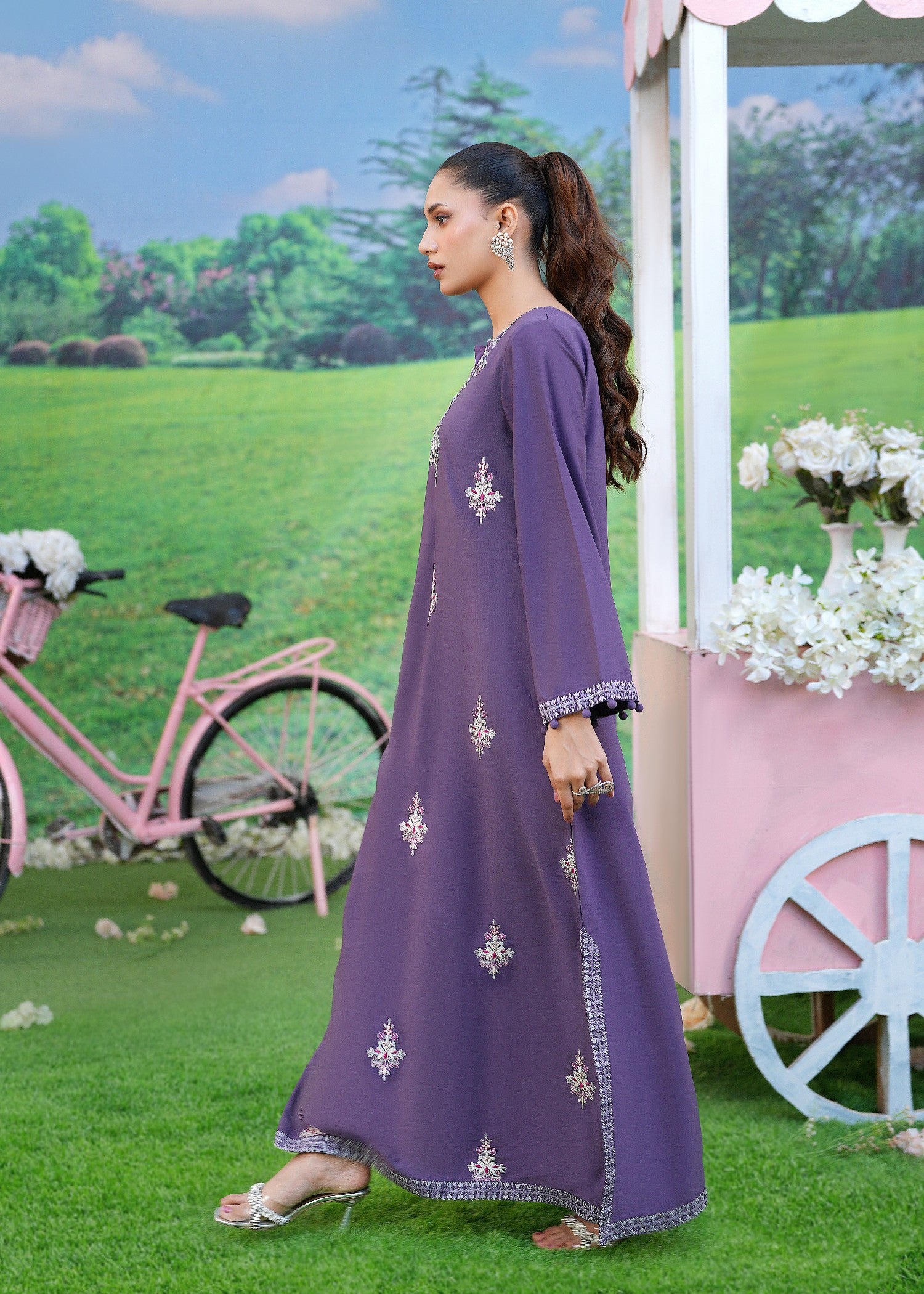 georgette Kaftan in Royal purple