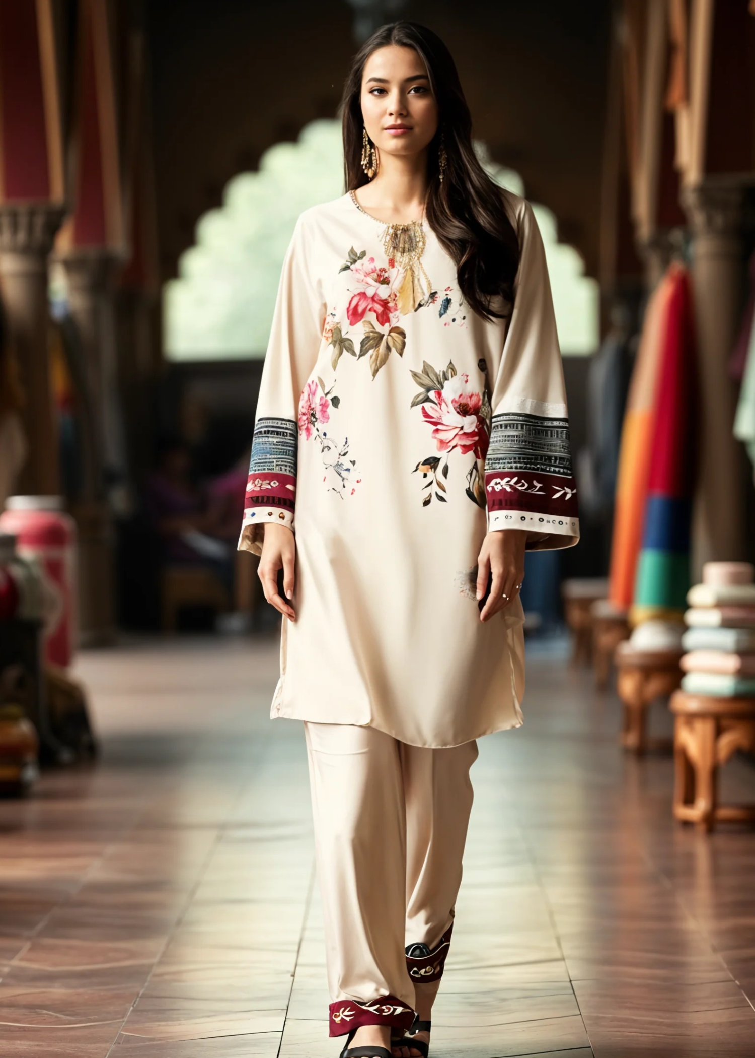 crepe Co Ord Sets in Cream