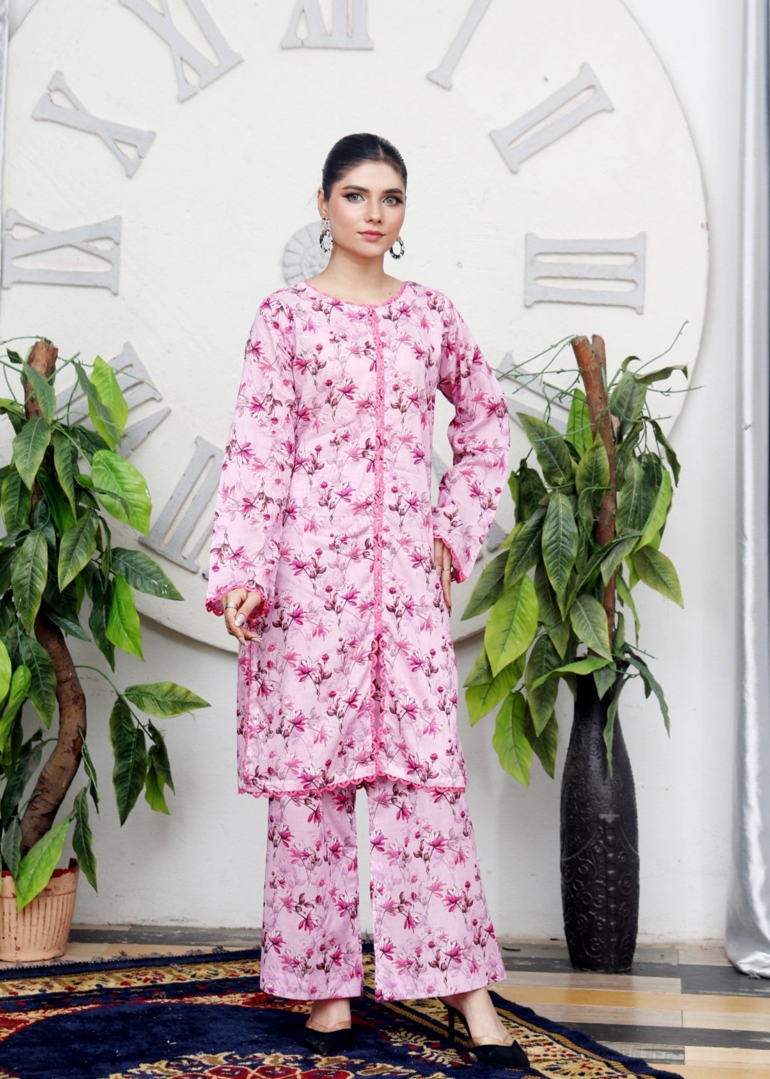 lawn Co Ord Sets in Pastel pink
