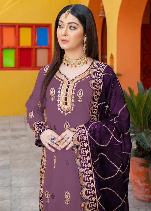 chiffon Kurta Set in Purple, lilac