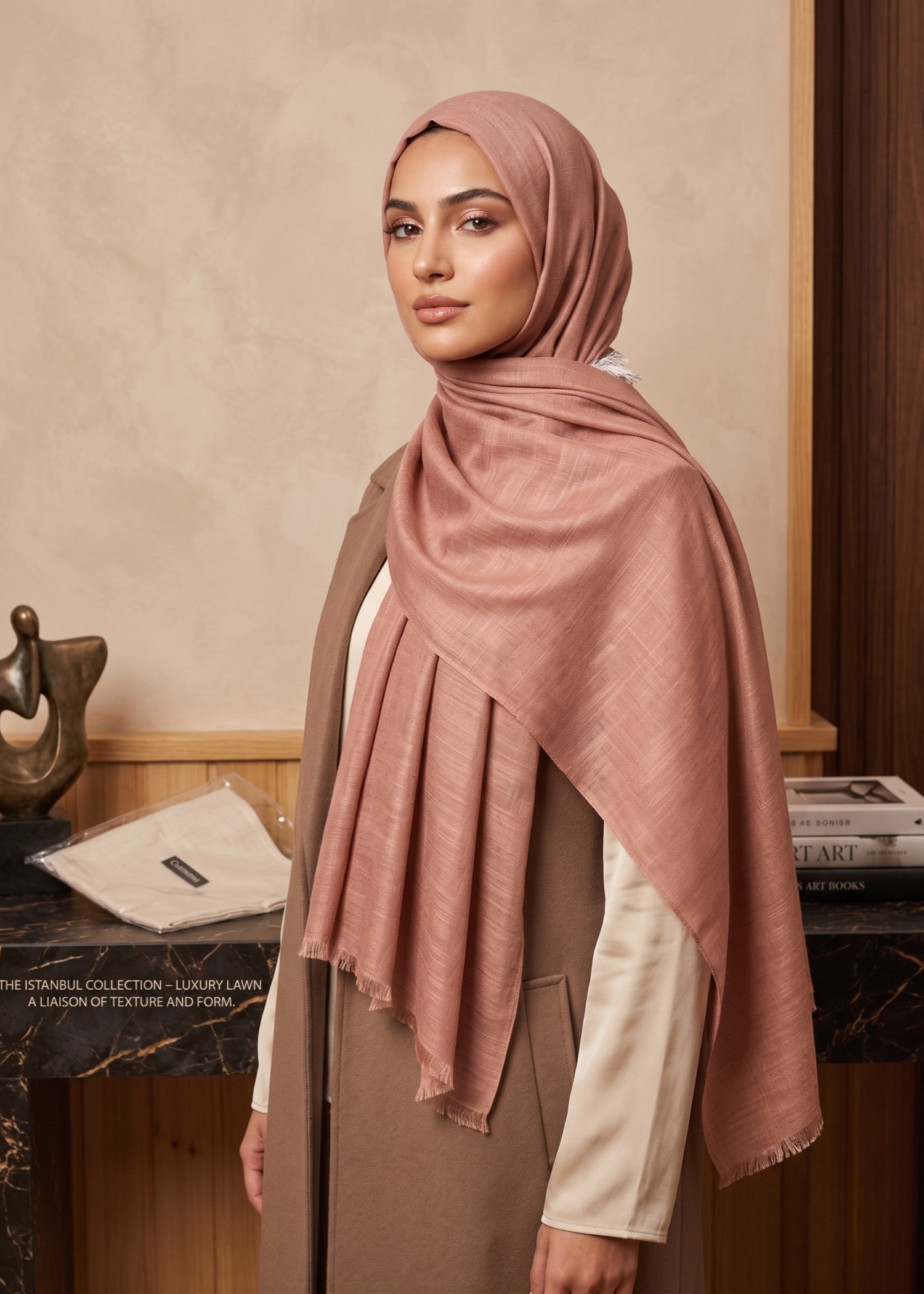 lawn Hijab in Mauve pink