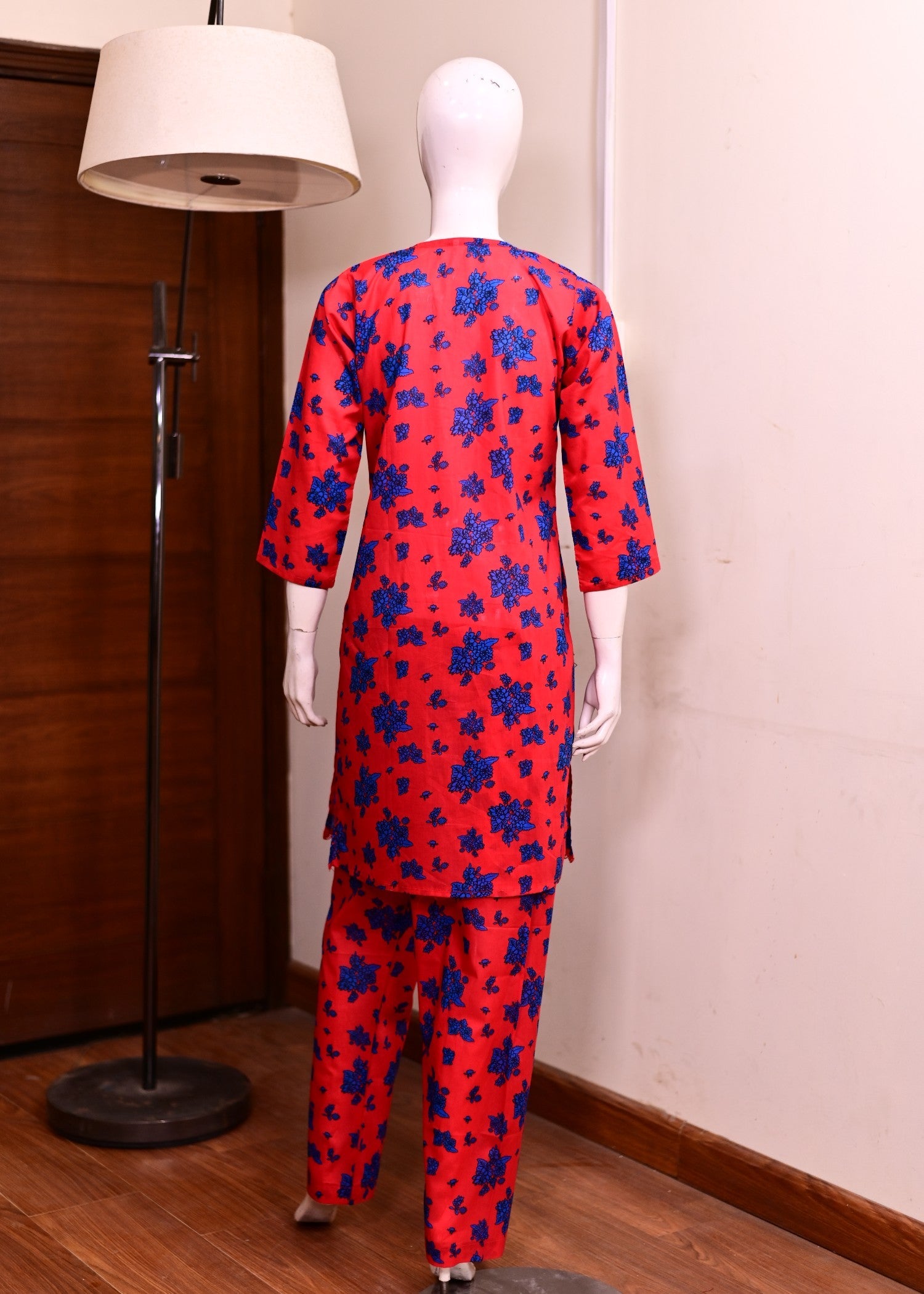 lawn cotton Co Ord Sets in Red