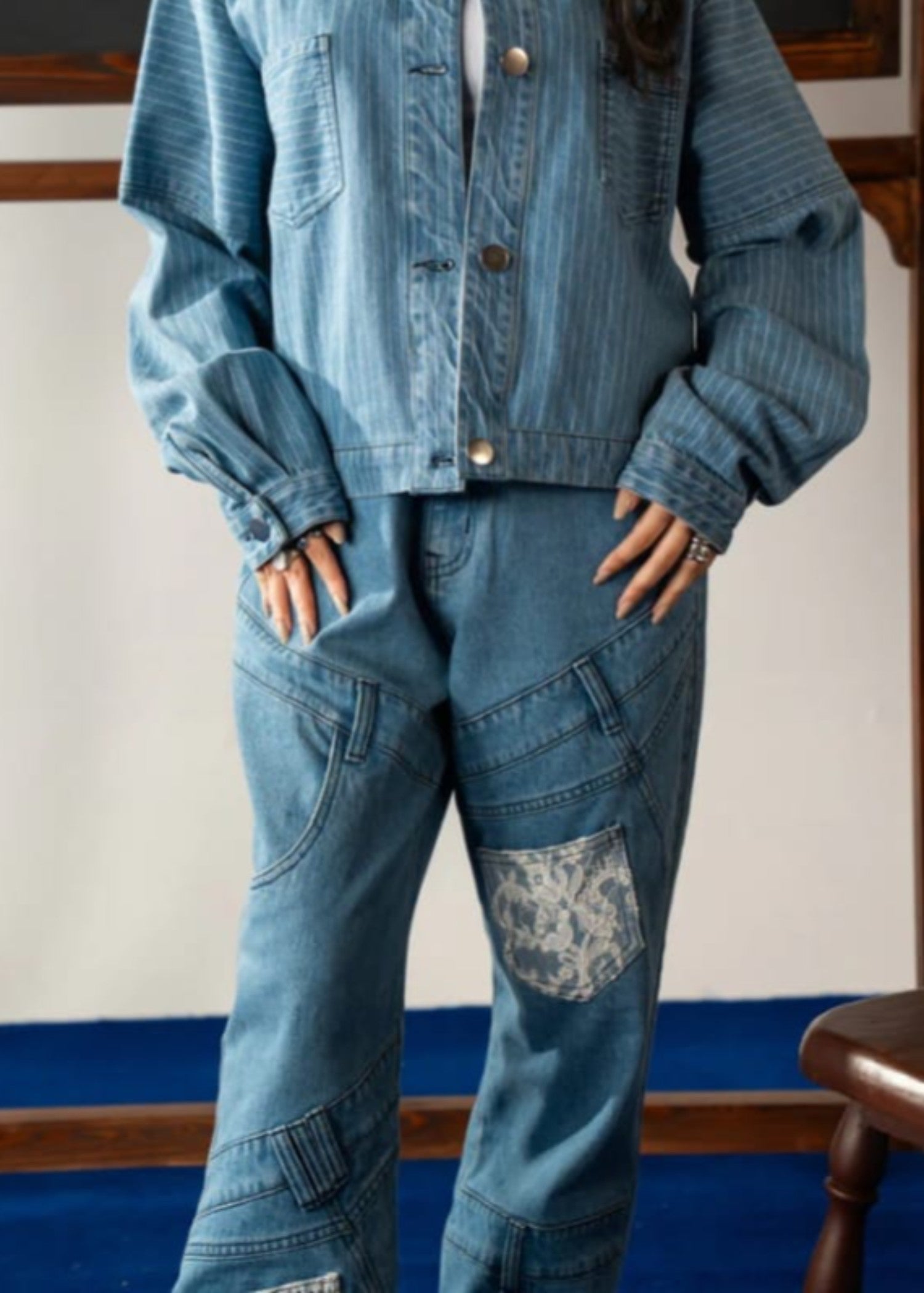 denim Pants in Sky blue