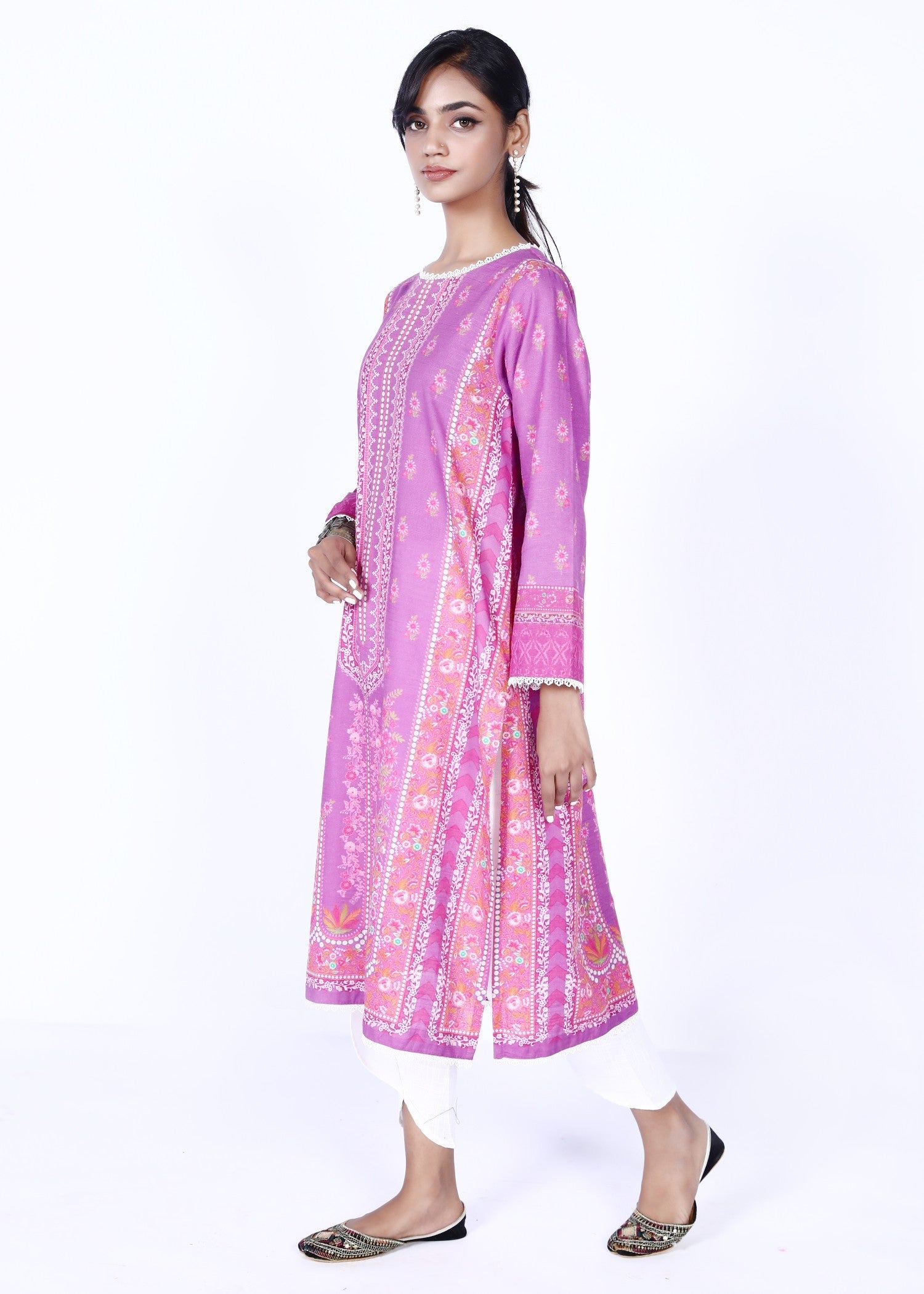 khaddar Kurti in Bubblegum pink
