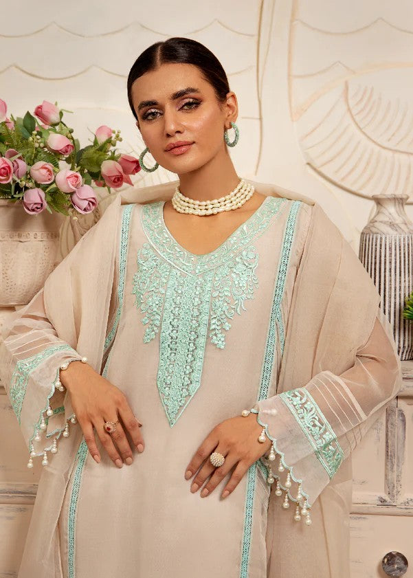 organza Kurta Set in Blonde