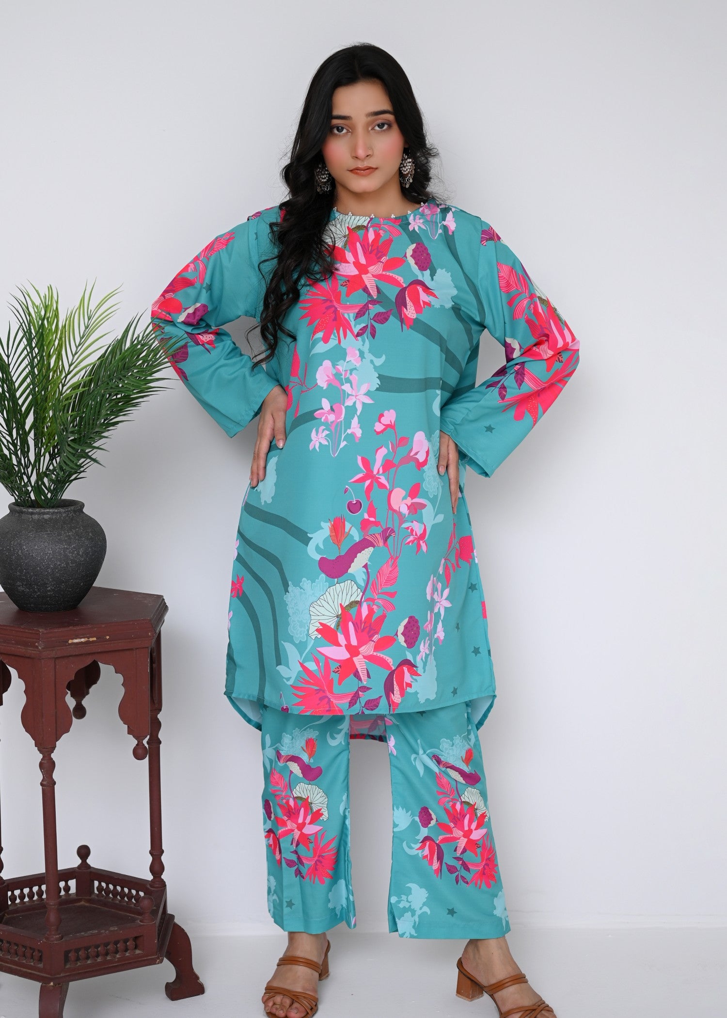 swiss lawn Co Ord Sets in Aquamarine