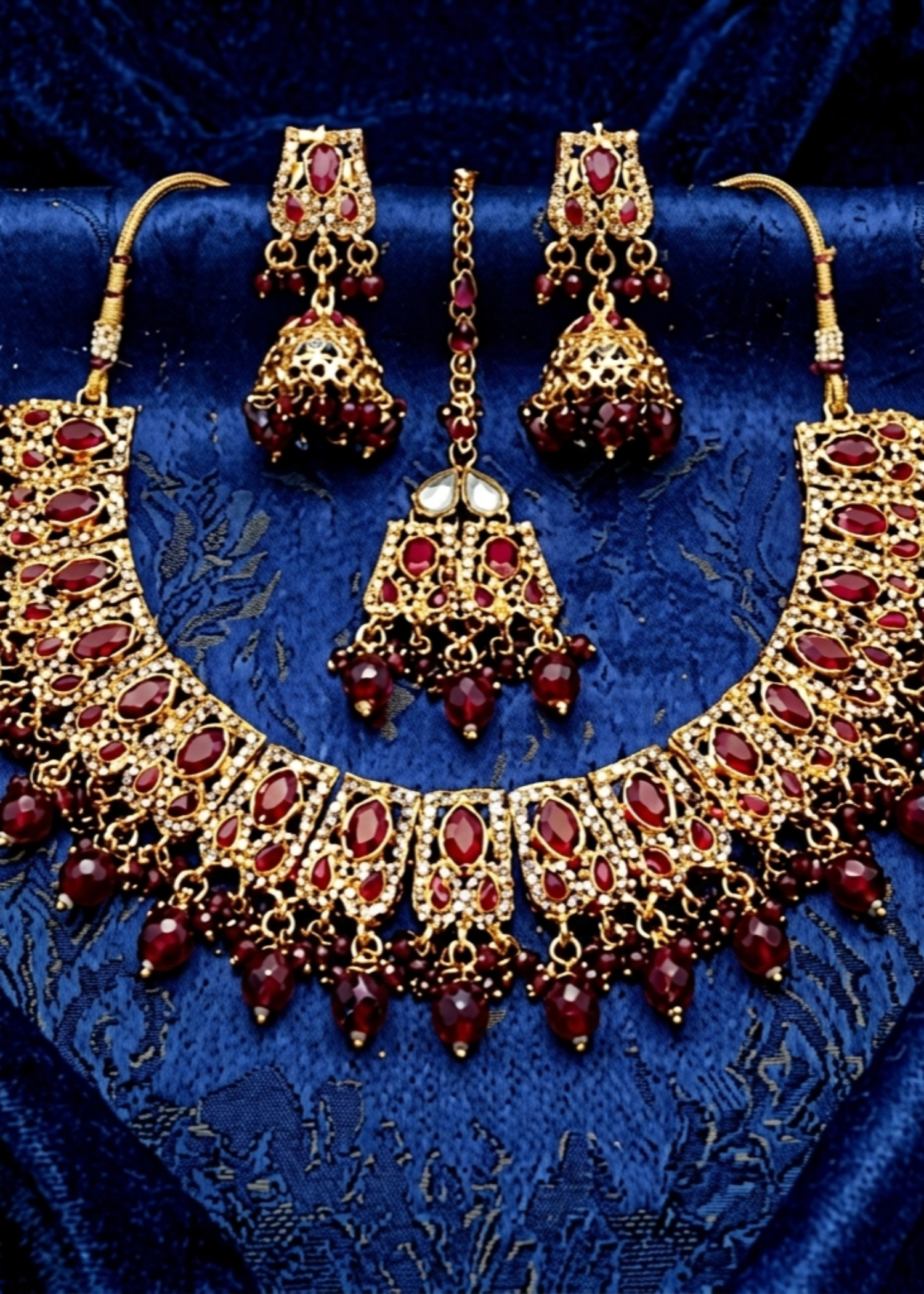 Jewelry Set in Champagne, blood red Color by - Trendy Women Jewelry Set PCG8516
