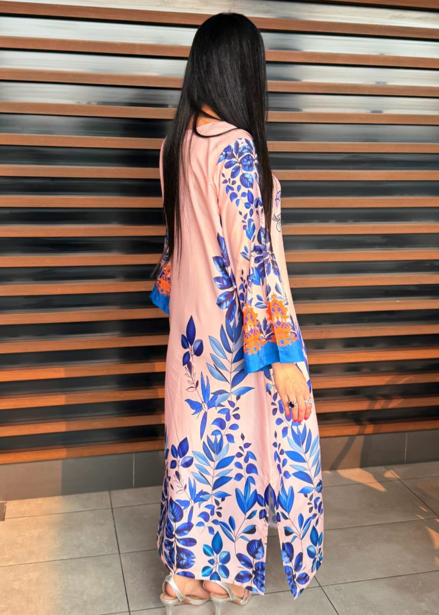 grip Kaftan in Peach pink