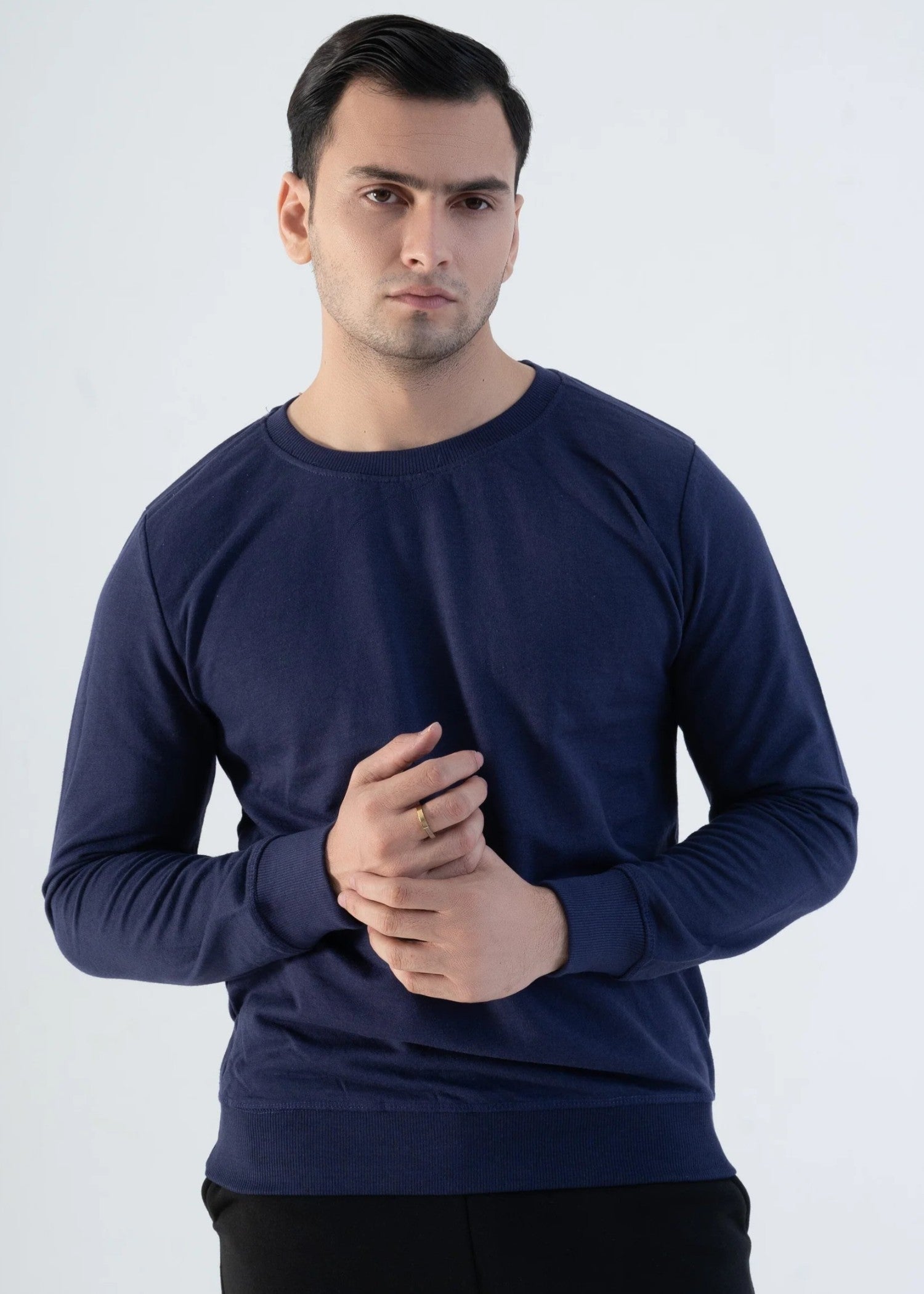 interlock knit Sweatshirt in Navy blue
