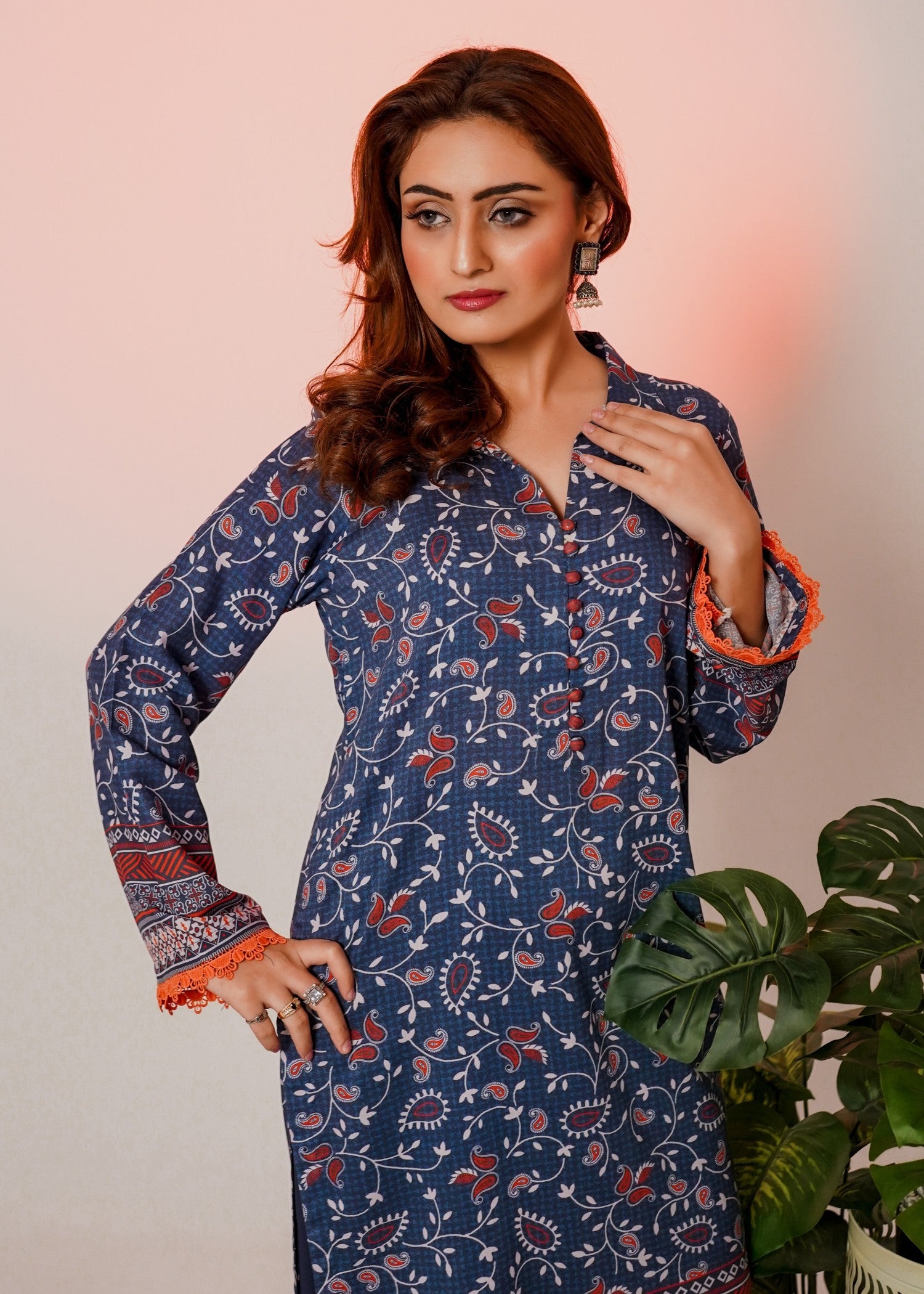 linen Kurta Set in Indigo