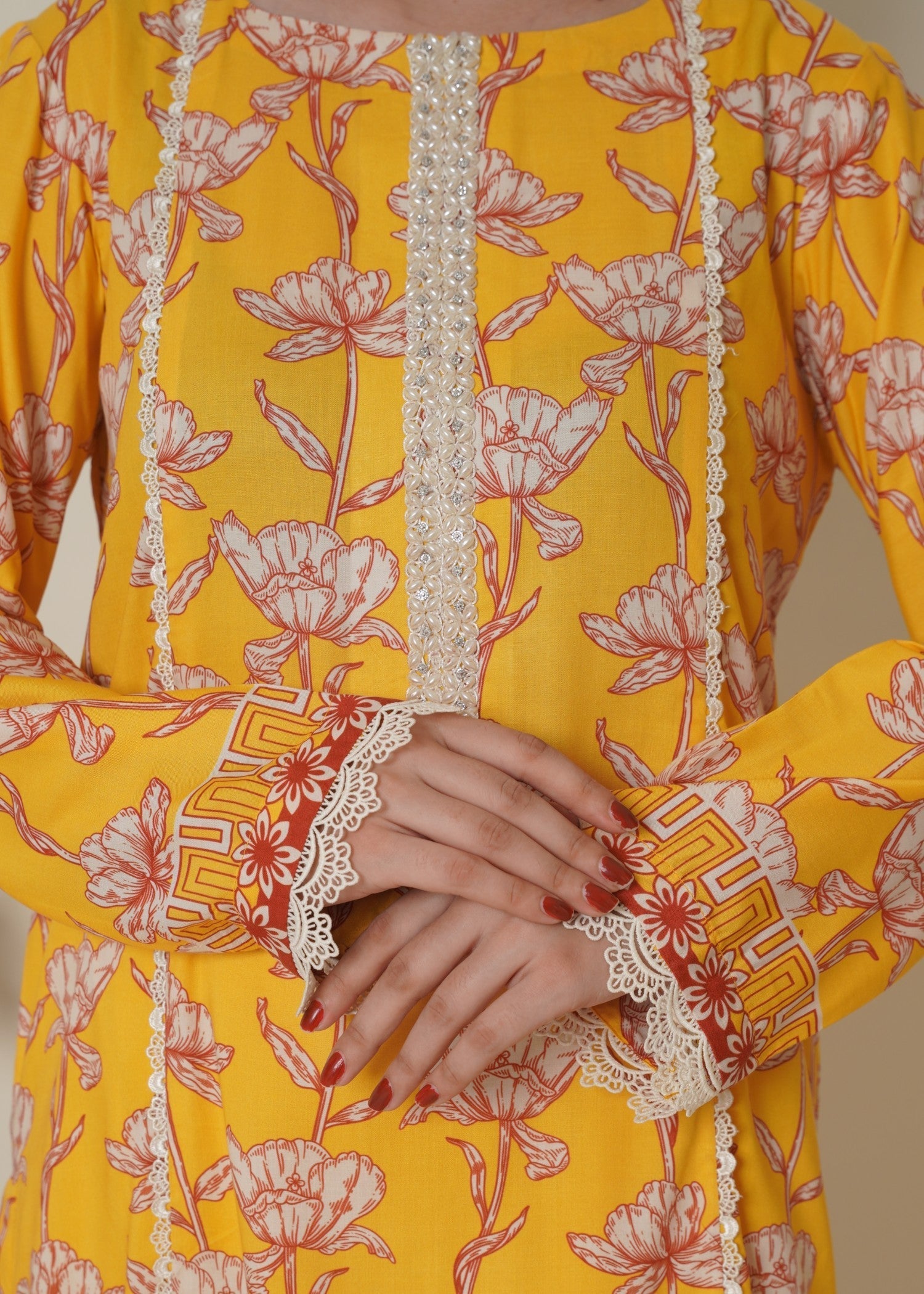 linen Kurta Set in Lemon