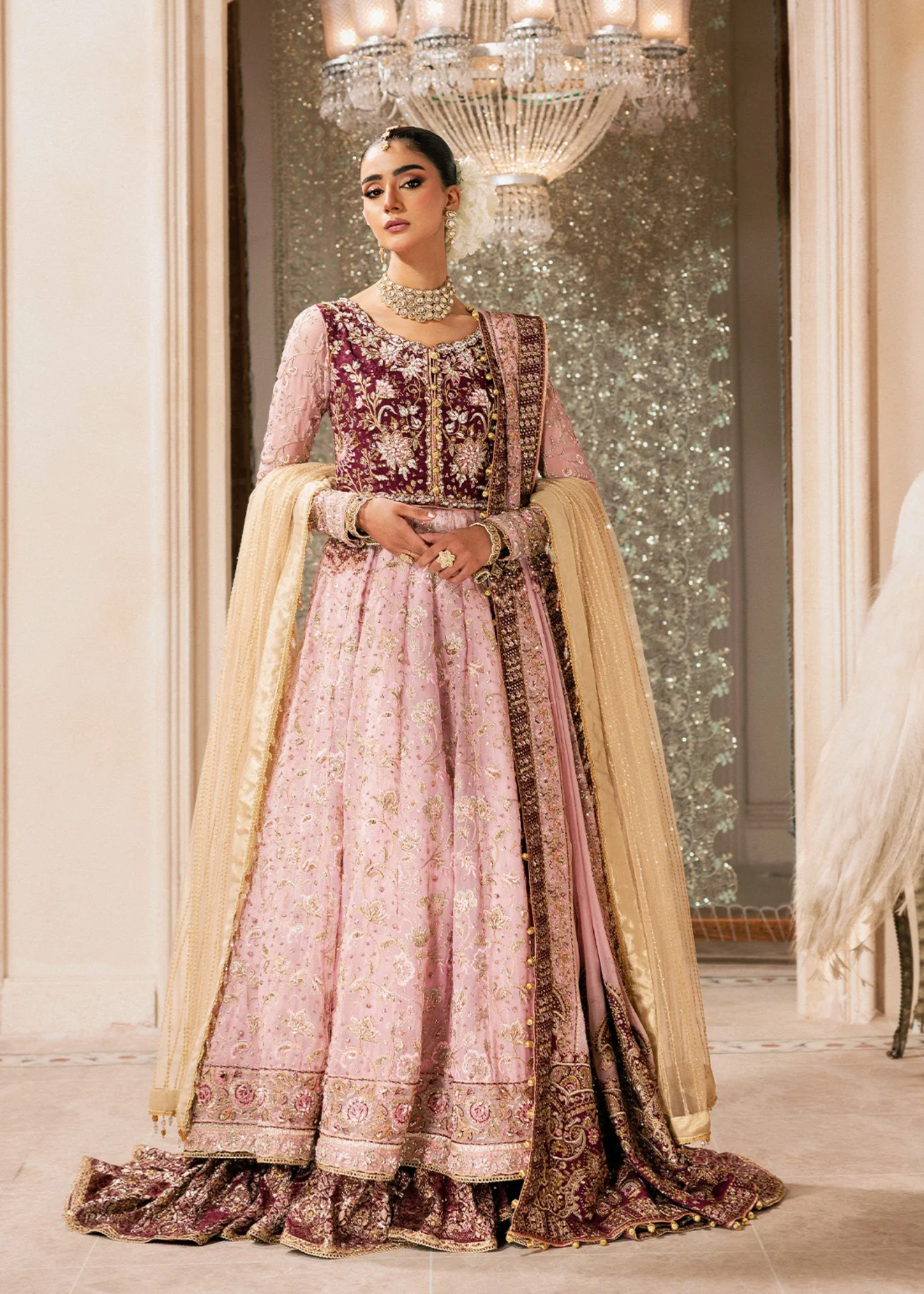 medium silk Unstitched in Pink