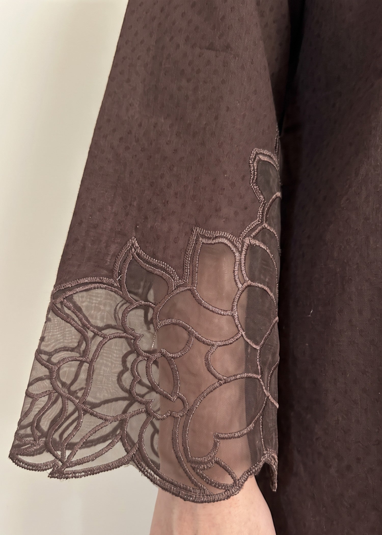 cotton jacquard Kurta Set in Chocolate brown