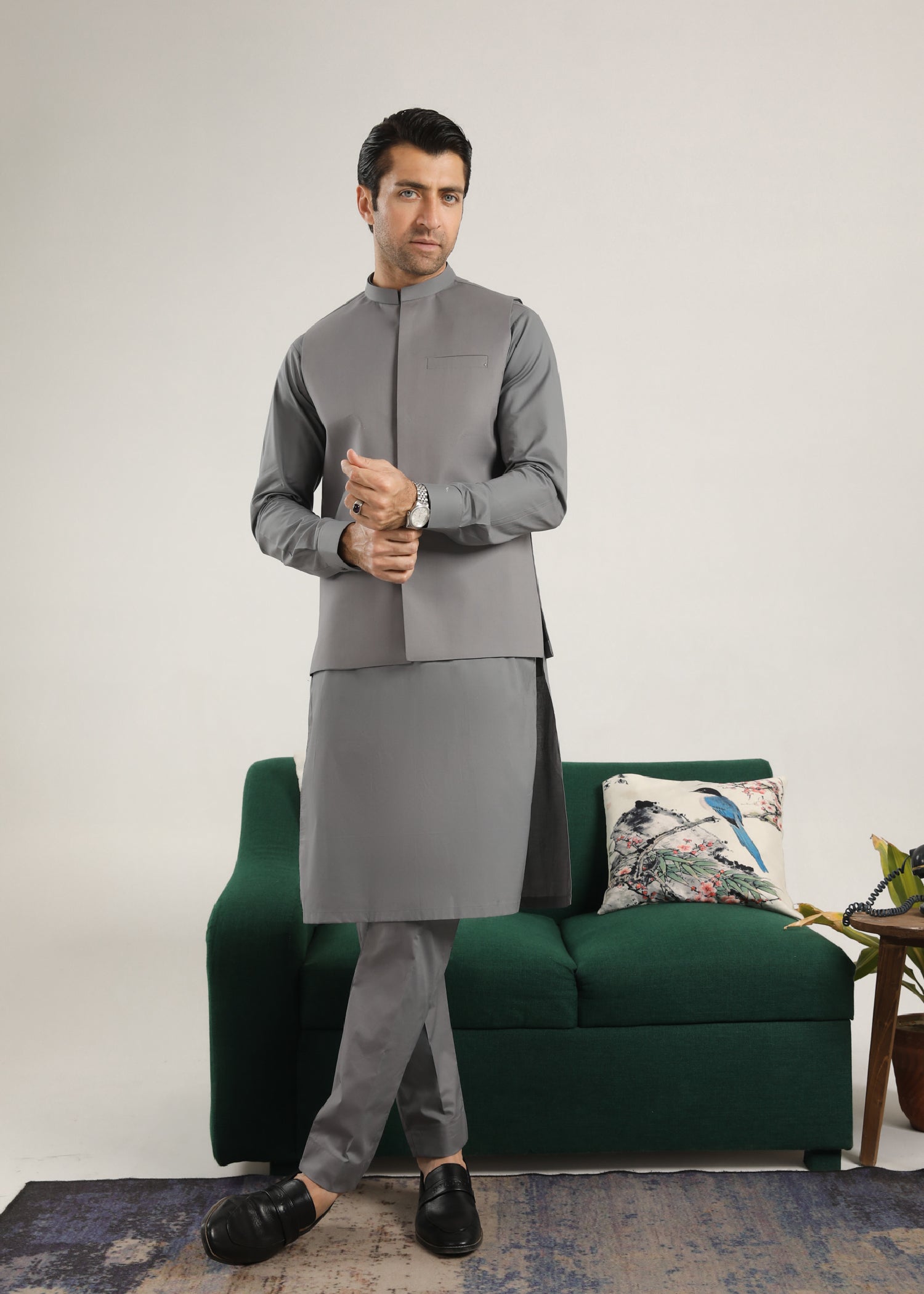 cotton Waistcoat in Pastel grey