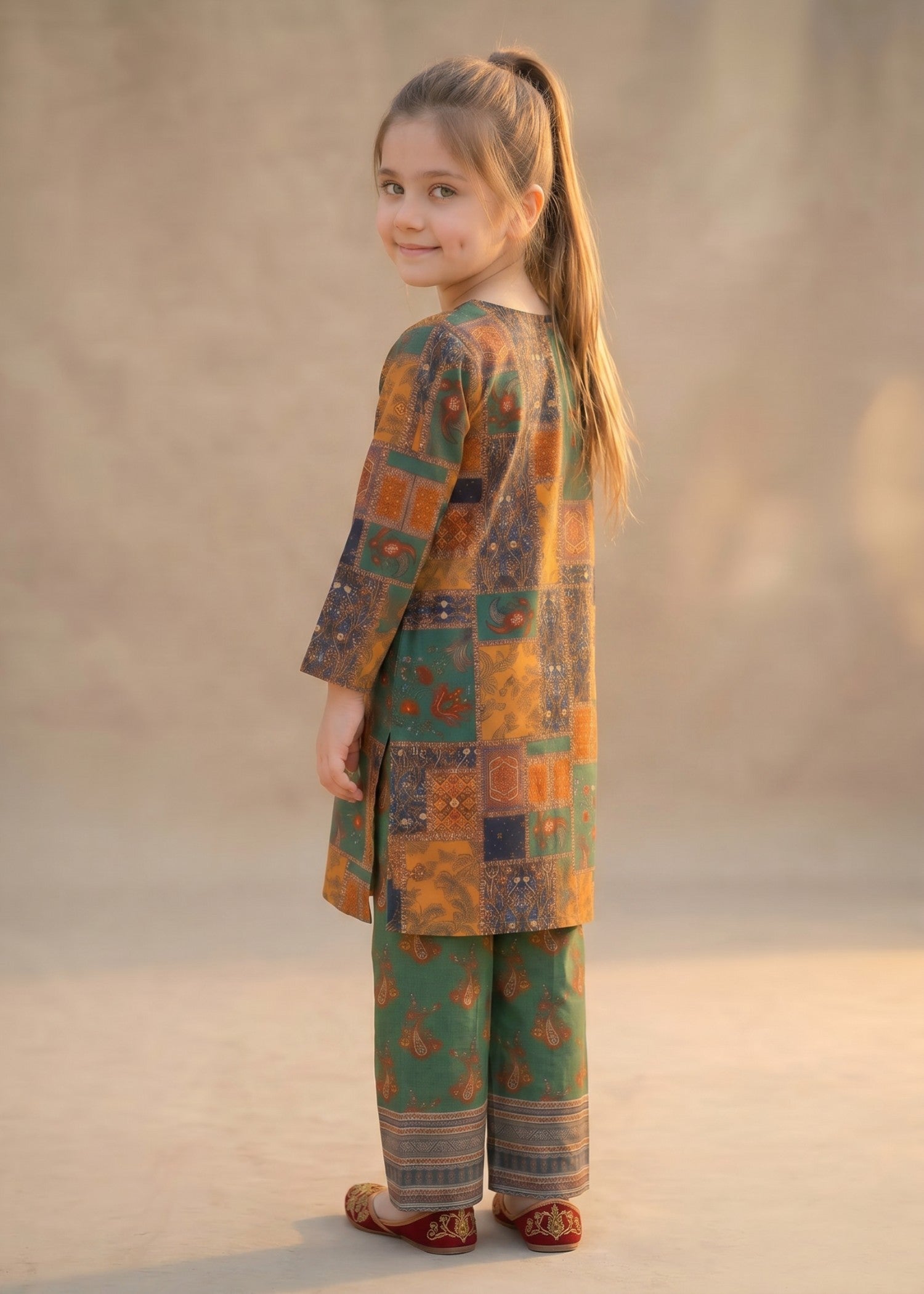 poly grip Kurta Set in Army green, mint green, bottle green