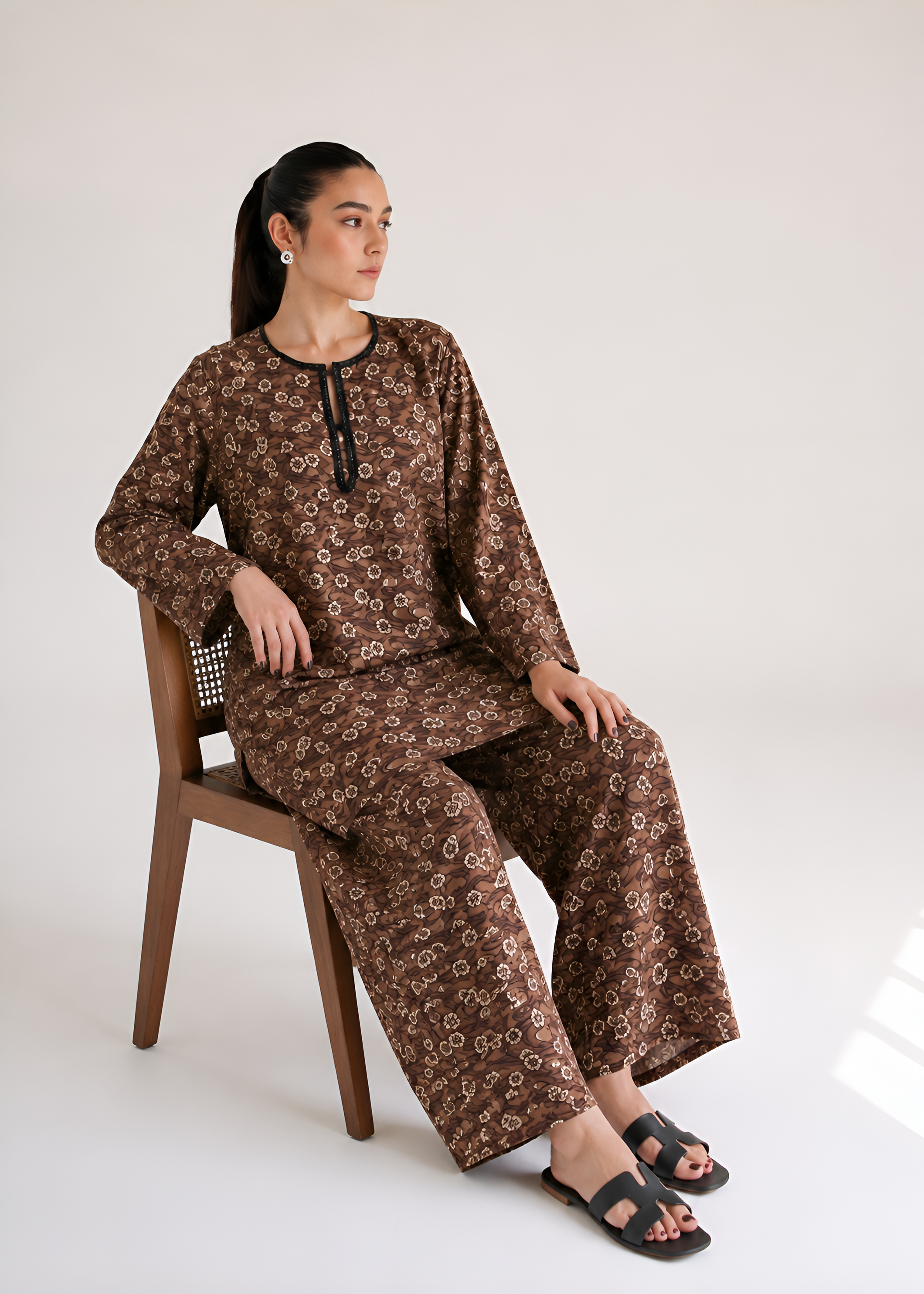 linen Co Ord Sets in Walnut brown