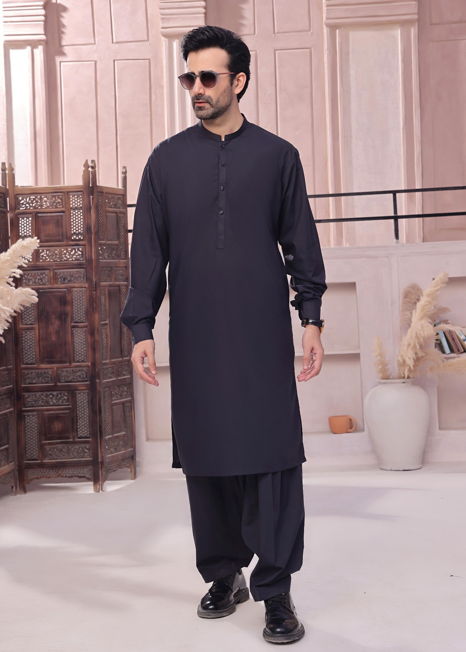 jamawar Waistcoat in Charcoal