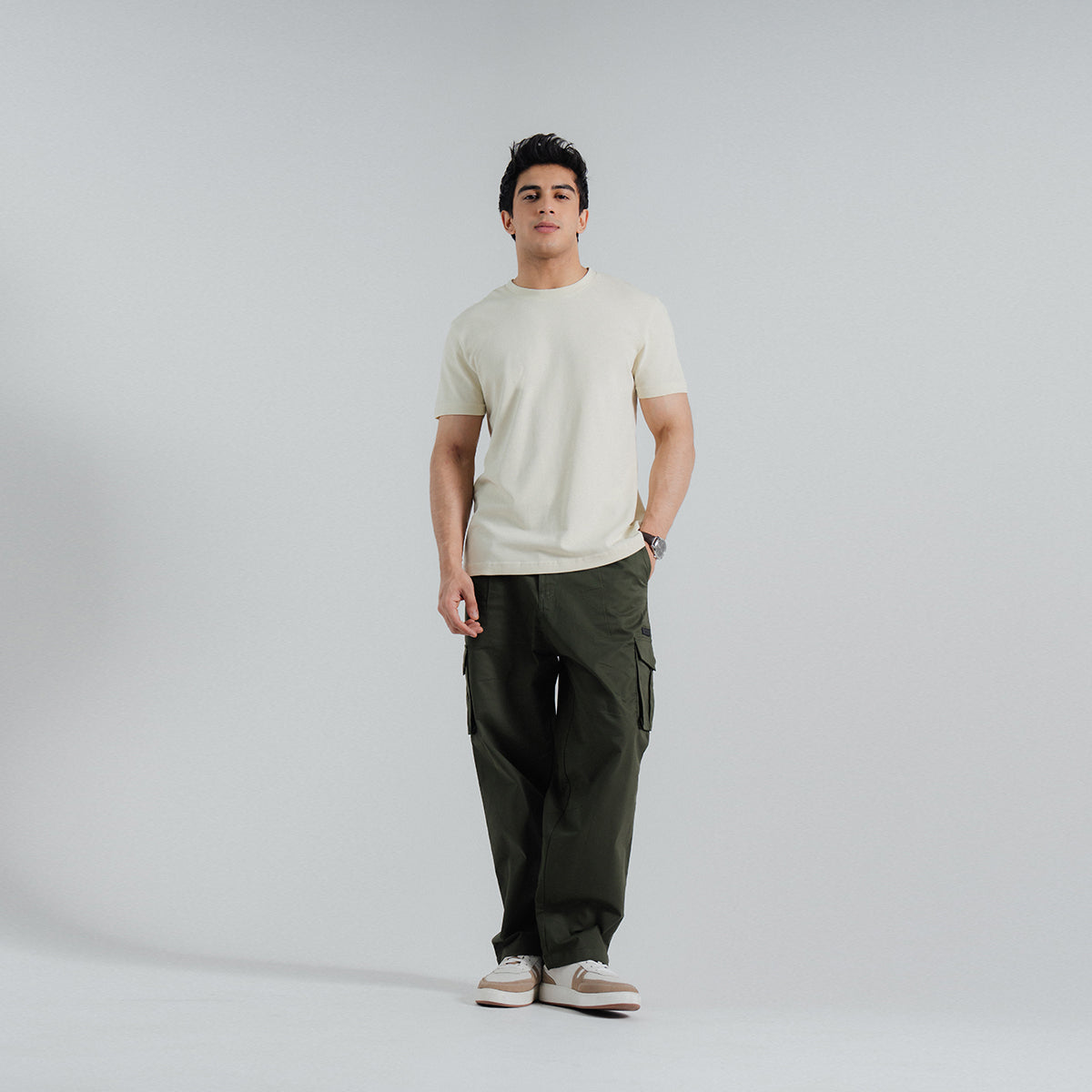 zari cotton T Shirt in Off-white