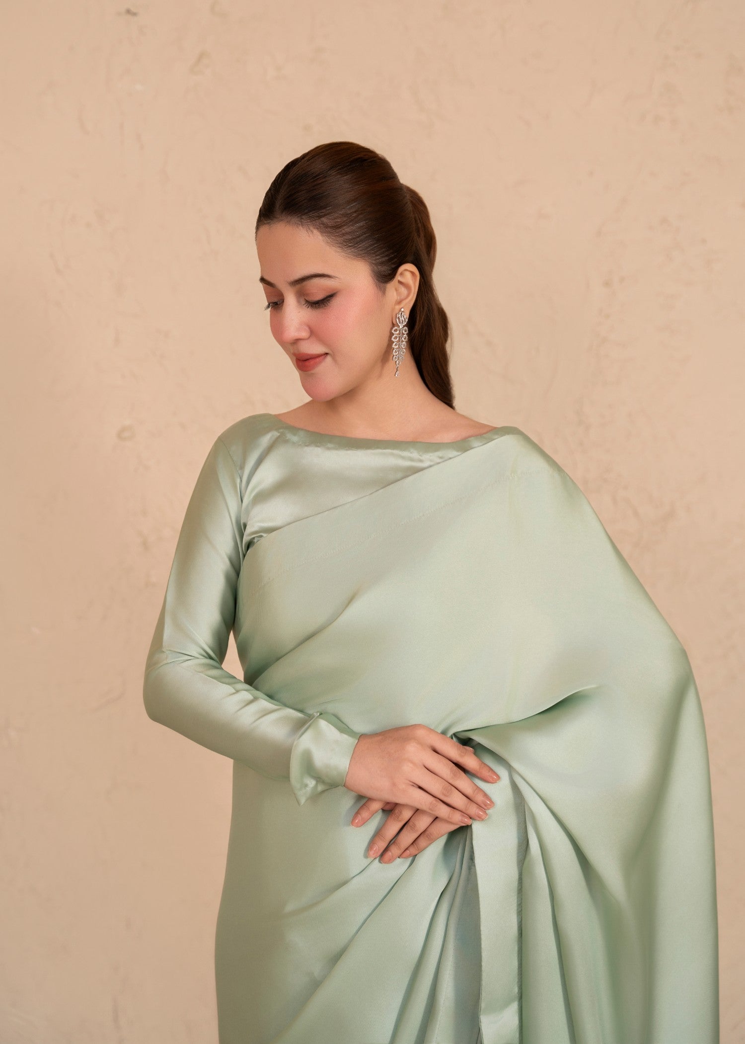 silk Saree in Tea green